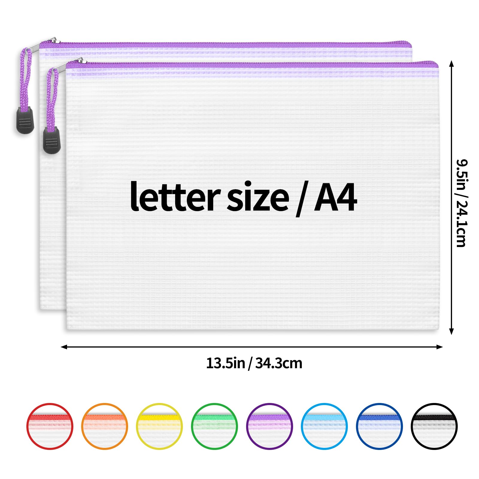 32-Piece Mesh Zipper Pouch Organizer Set - A4/Letter Size Clear Storage Bags for Office Supplies, Puzzles, Crafts & Travel Accessories - Perfect for School, Home & Office Organization