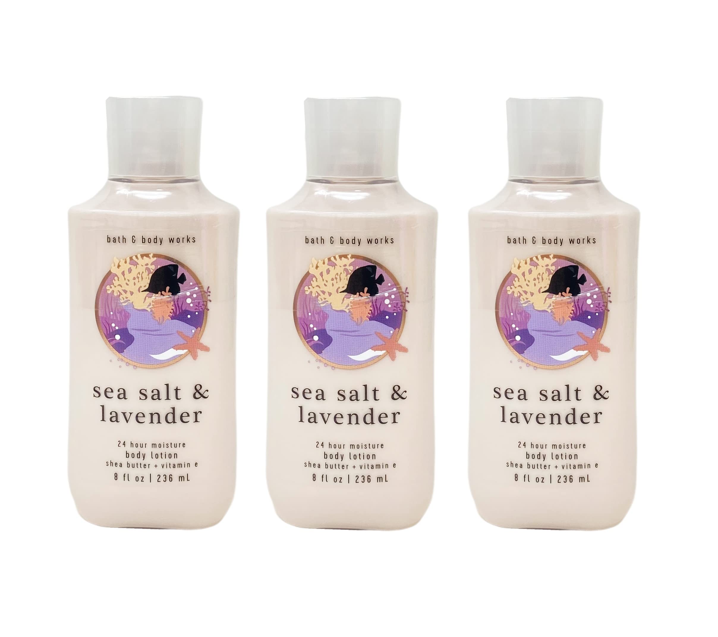 Bath & Body Works Sea Salt & Lavender 3-Pack Body Lotion - Moisturizing & Relaxing for Dry Skin - Perfect for Daily Use, Spa Days & Gift Giving