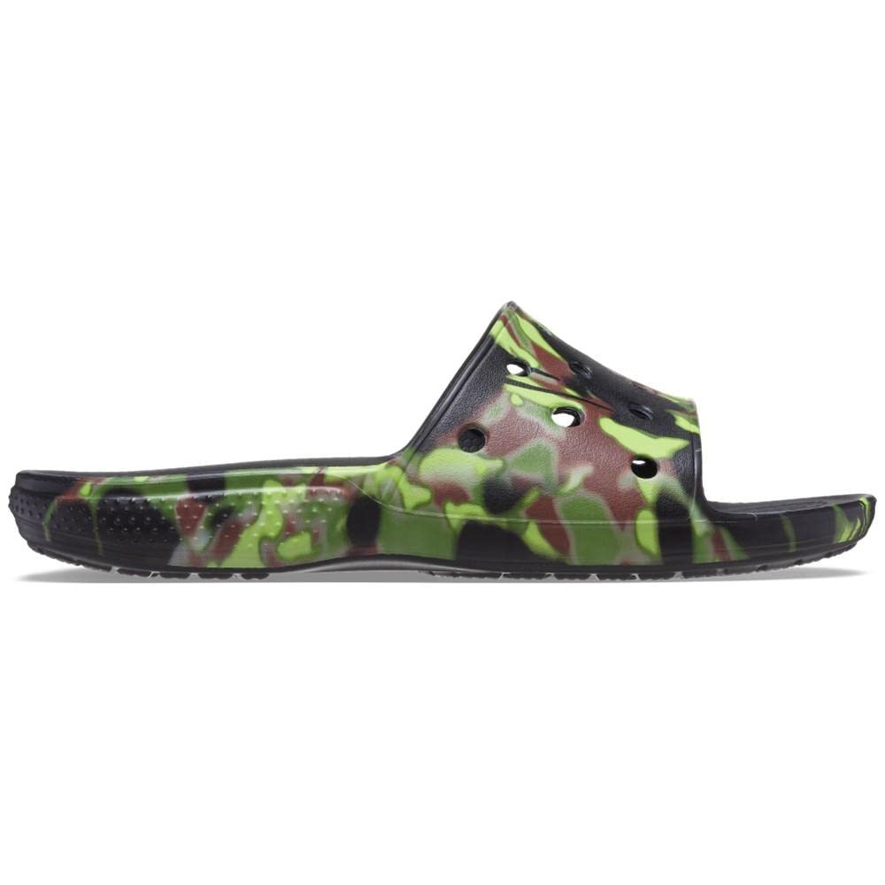 Crocs Unisex-Adult Classic Spray Camo Slide Sandals - Comfortable Waterproof Slip-On Shoes for Men & Women - Perfect for Beach, Pool, and Outdoor Activities
