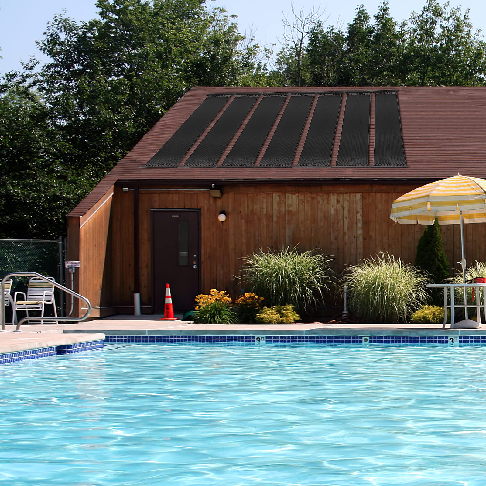 Goplus 2.5FT x 10FT Solar Pool Heater for Above Ground & Inground Pools - Weatherproof Swimming Pool Solar Panel Heating System - Perfect for Backyard, Residential & Commercial Pool Heating (2.5FT x 10FT)
