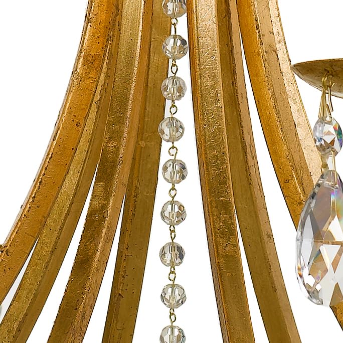 Bridgehampton 8-Light Hand-Cut Crystal Antique Gold Chandelier - Elegant Dining Room Lighting Fixture for Luxury Home Decor