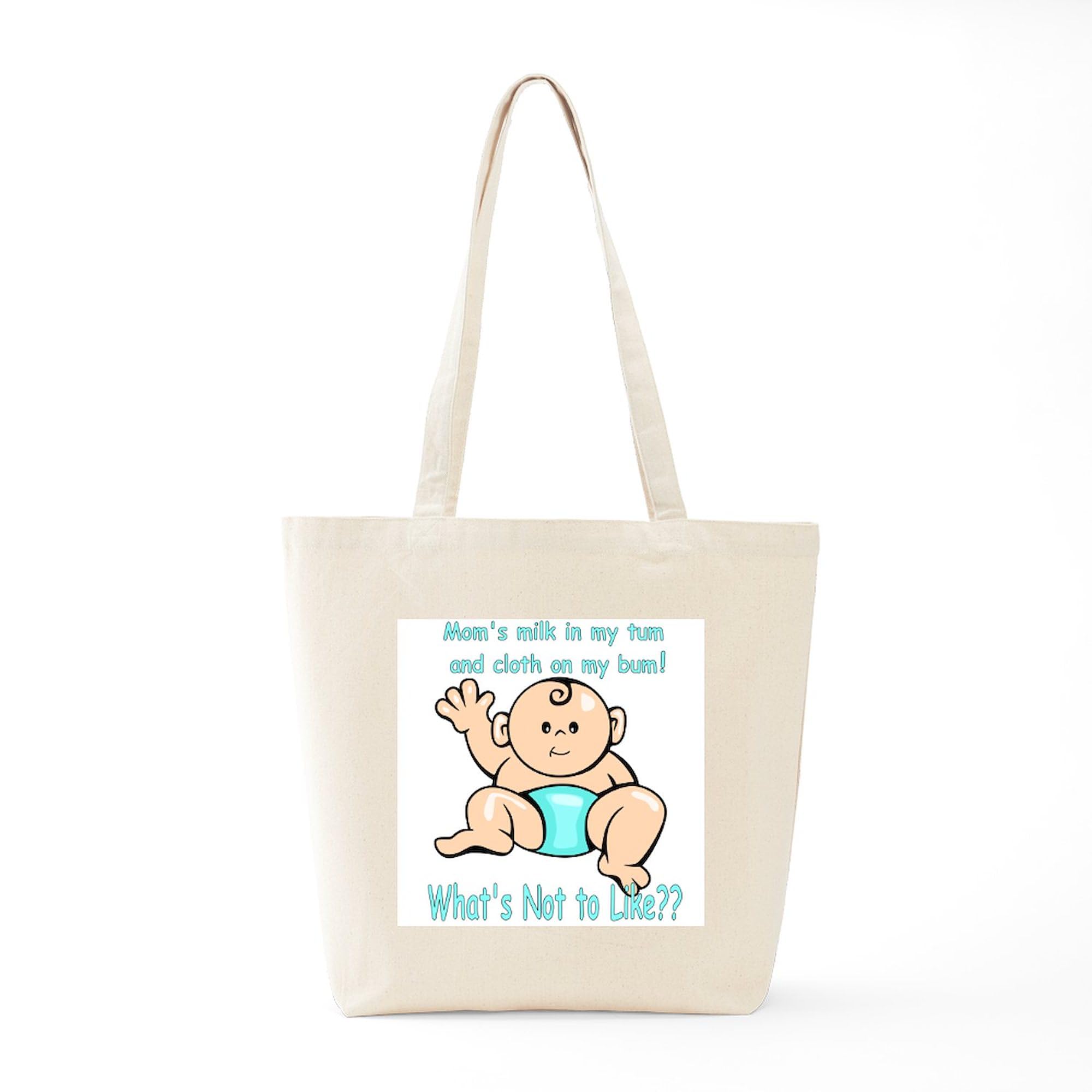 Eco-Friendly Natural Canvas Tote Bag - Reusable Shopping Bag for Cloth Diapers & Breastmilk Storage | Perfect for Moms, Groceries & Beach Trips