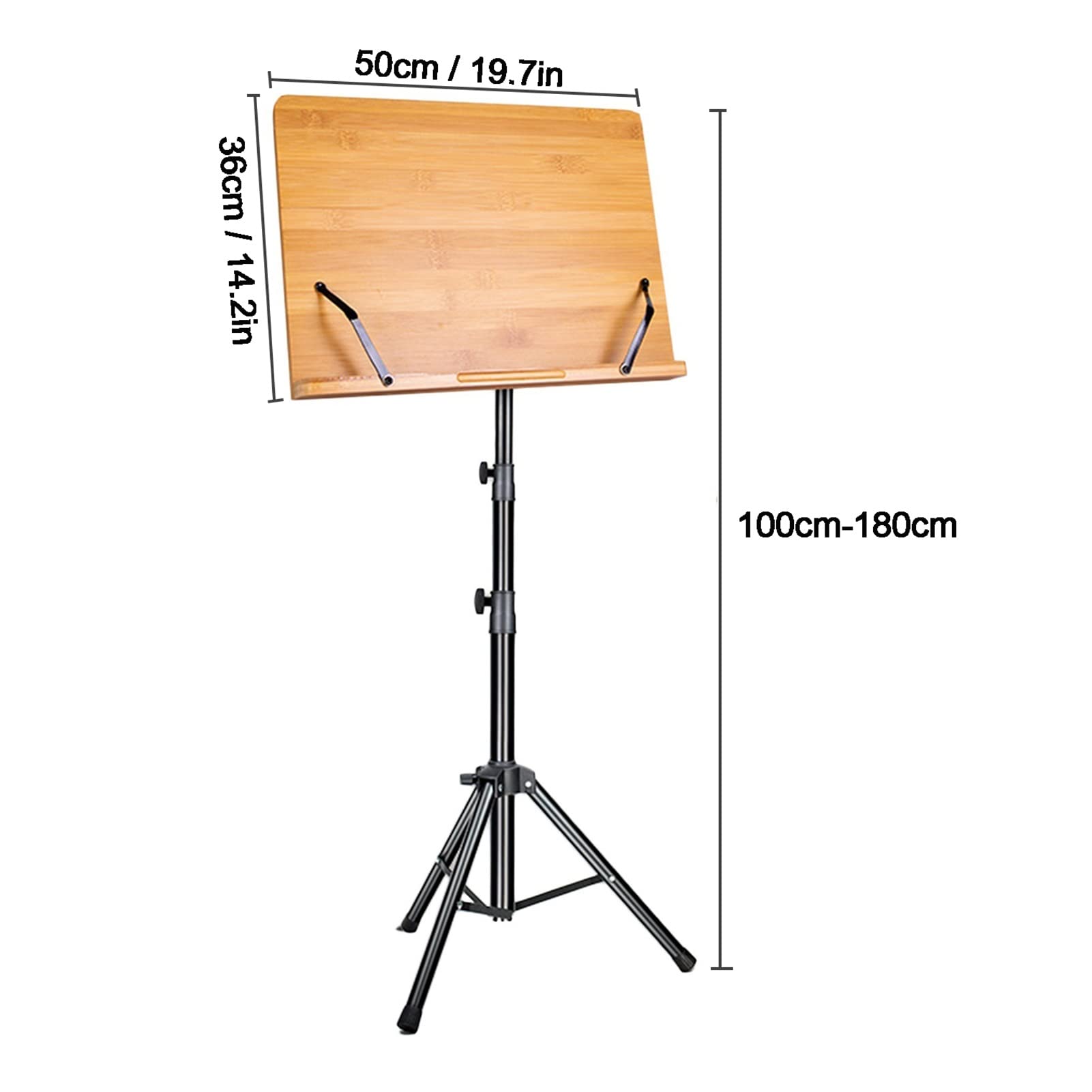 2 in 1 Foldable Sheet Music Stand & Book Holder with Carrying Bag - Adjustable Tripod Base for Laptop, Projector, Books - Perfect for Musicians, Students & Office Use