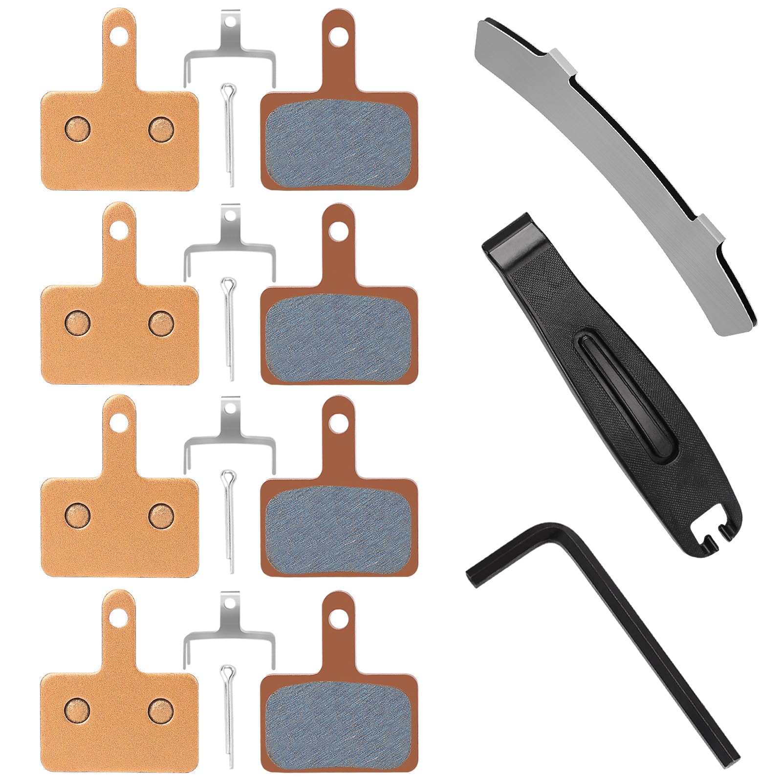 4 Pairs Sintered Metal MTB Bike Brake Pads - Compatible with TRP/Tektro/Shimano MT200 M355 M446 M315 M365 - High Performance Braking for Electric Bikes, Scooters & Mountain Bikes - Perfect for Commuting, Trail Riding & Urban Adventures