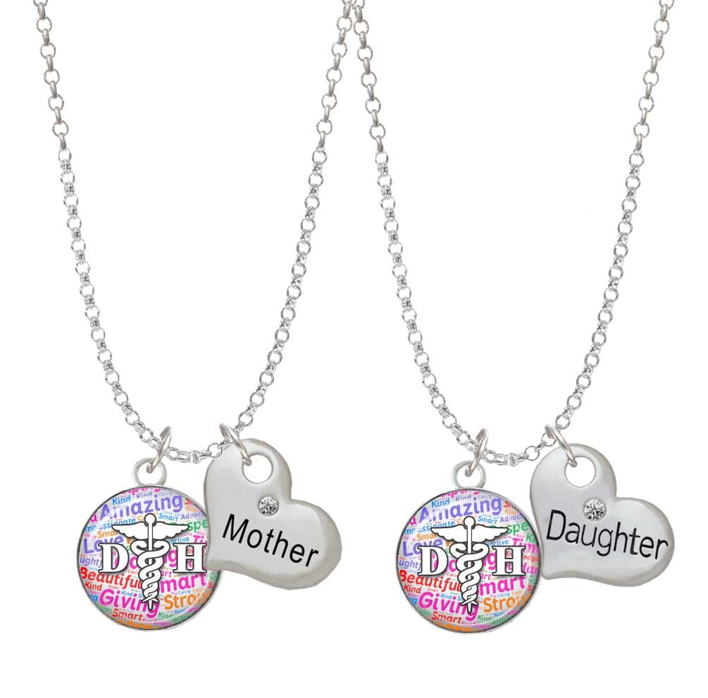 Delight Jewelry Sterling Silver Mother Daughter Heart Necklace Set (2 Pcs) - 19