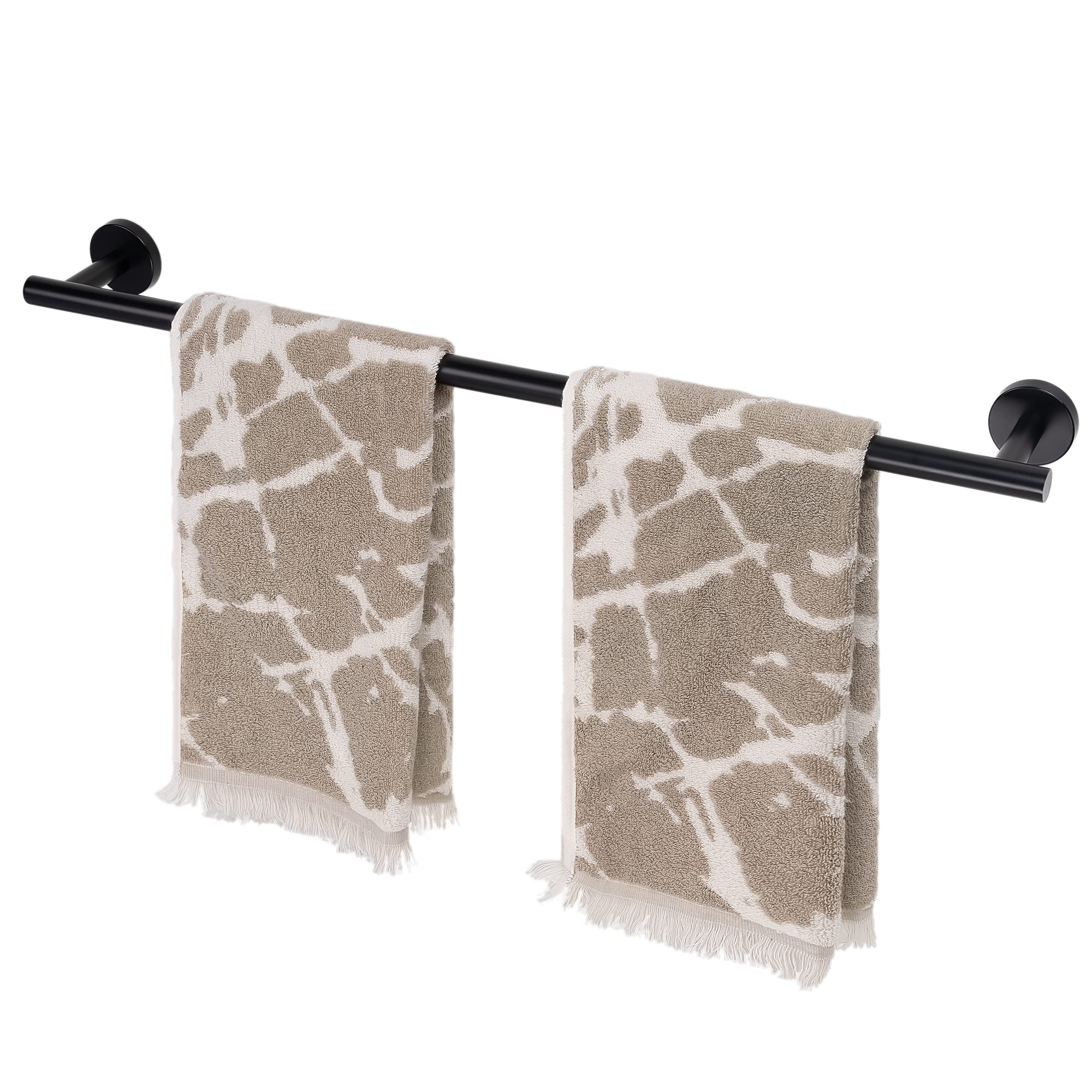 HITSLAM 25.7 Inch Matte Black Bathroom Towel Bar - SUS304 Stainless Steel Wall Mounted Towel Rack - Modern Home Decor Bath Towel Holder with Hardware Accessories - Perfect for Bathroom, Spa, and Guest Room Organization