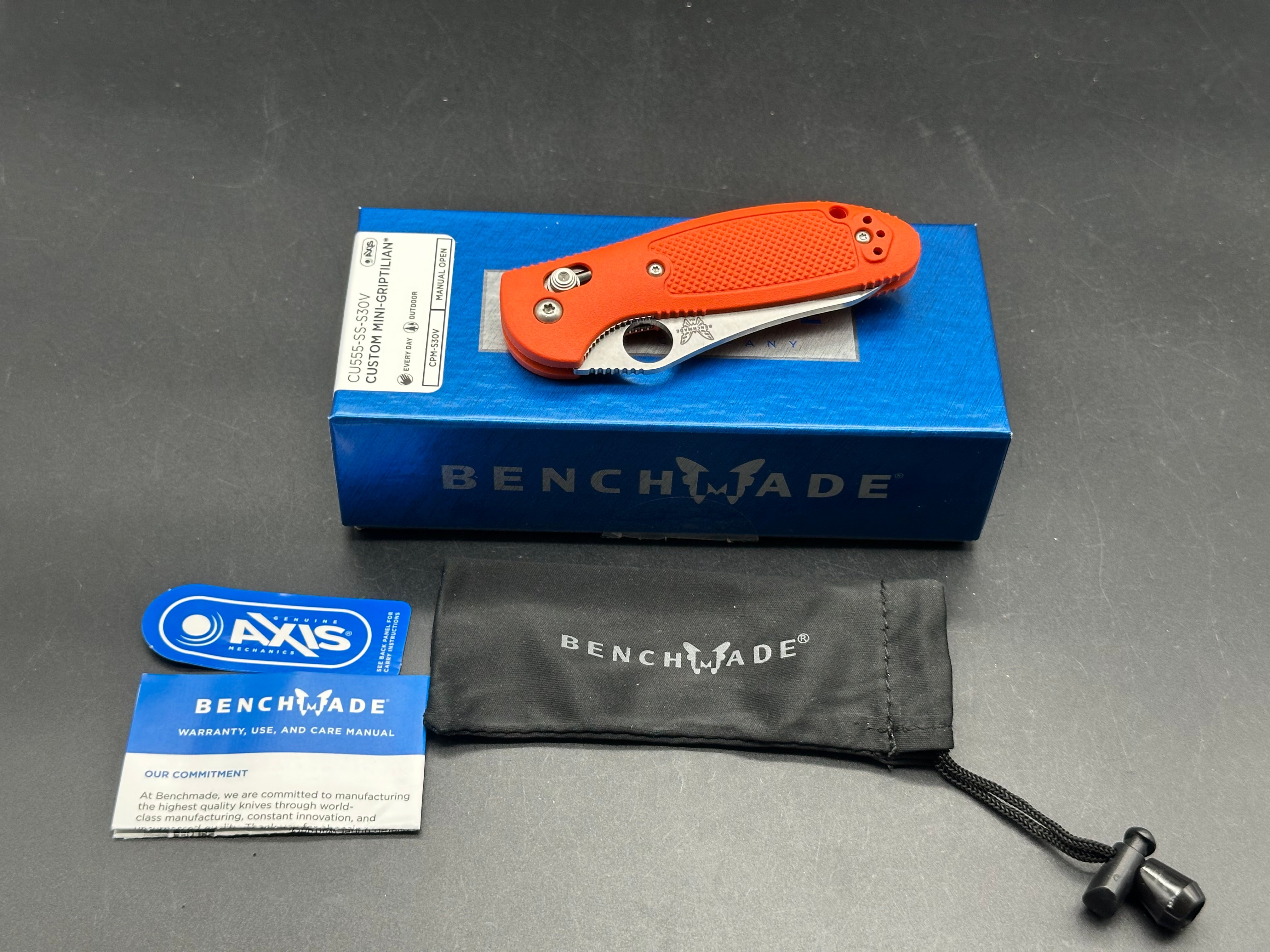Benchmade Mini Griptilian Custom Knife - New 2.91