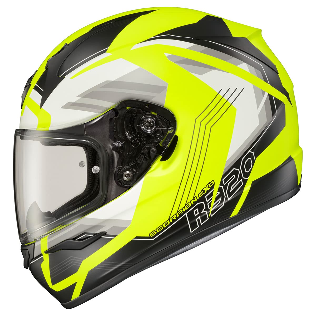 ScorpionEXO R320 DOT Approved Full Face Motorcycle Helmet - Pinlock Ready Visor & Bluetooth Speaker Pockets - High Visibility (Medium) for Safe Street Riding & Long-Distance Touring