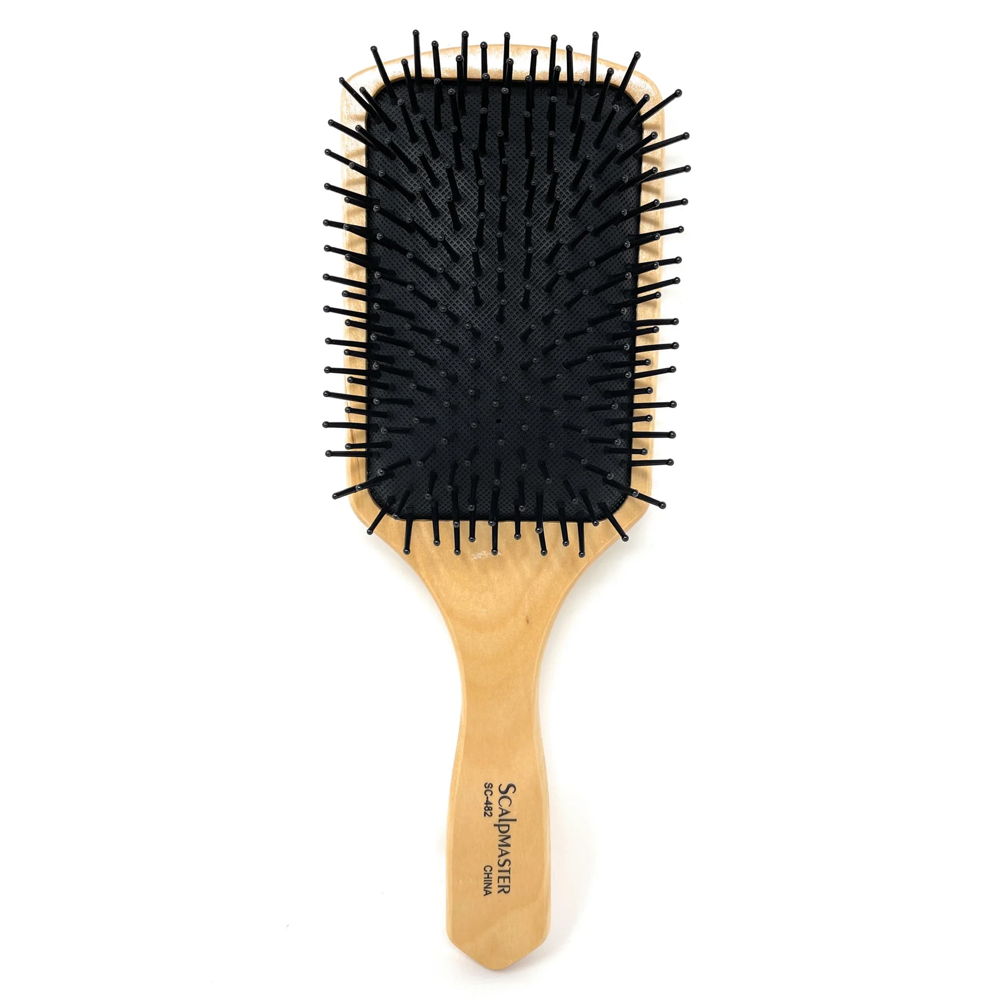 Scalpmaster 13 Rows Wooden Paddle Hair Brush with Cushion Base - Professional Styling & Drying Tool for Smooth, Tangle-Free Hair - Perfect for Home & Salon Use (1 Piece)