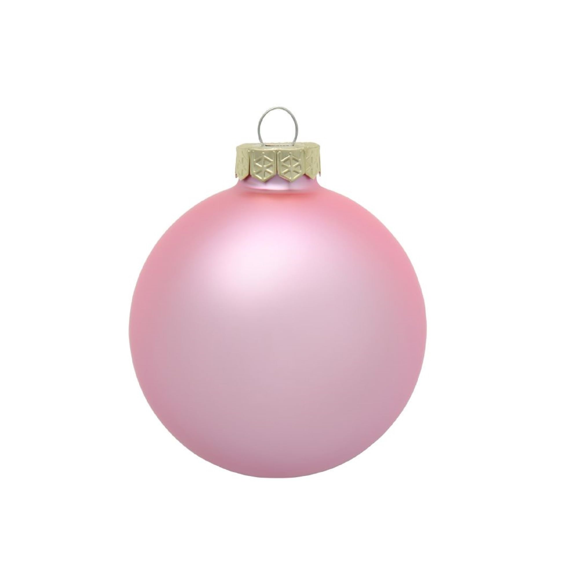 4ct Matte Baby Pink Glass Ball Christmas Ornaments 4.75