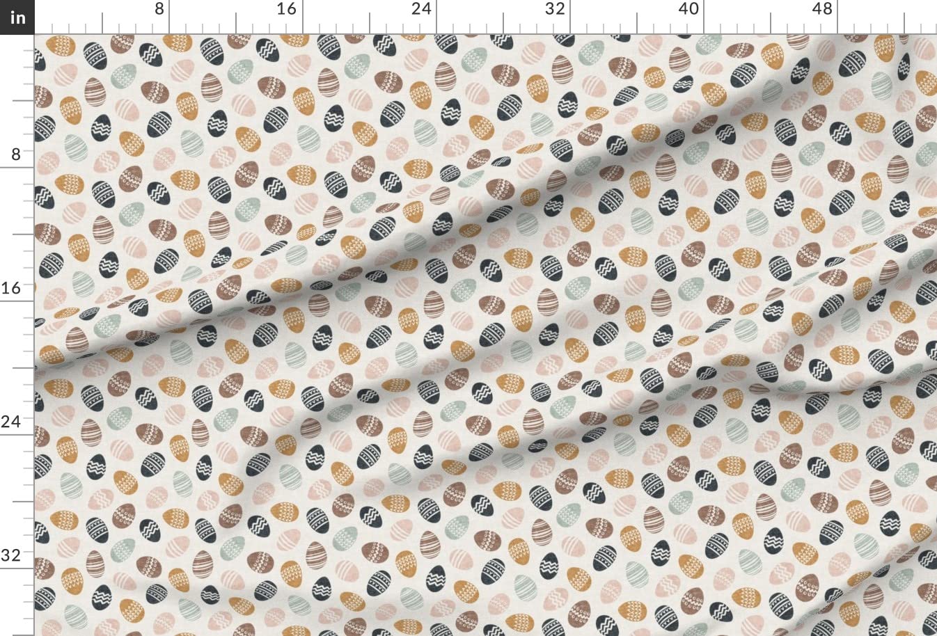 Easter Egg Printed Chiffon Fabric - Natural Beige Pastel Egg Design Fat Quarter for Sewing Dresses, Fashion Apparel & Home Decor | Perfect for DIY Easter Crafts, Spring Decorations & Quilting Projects