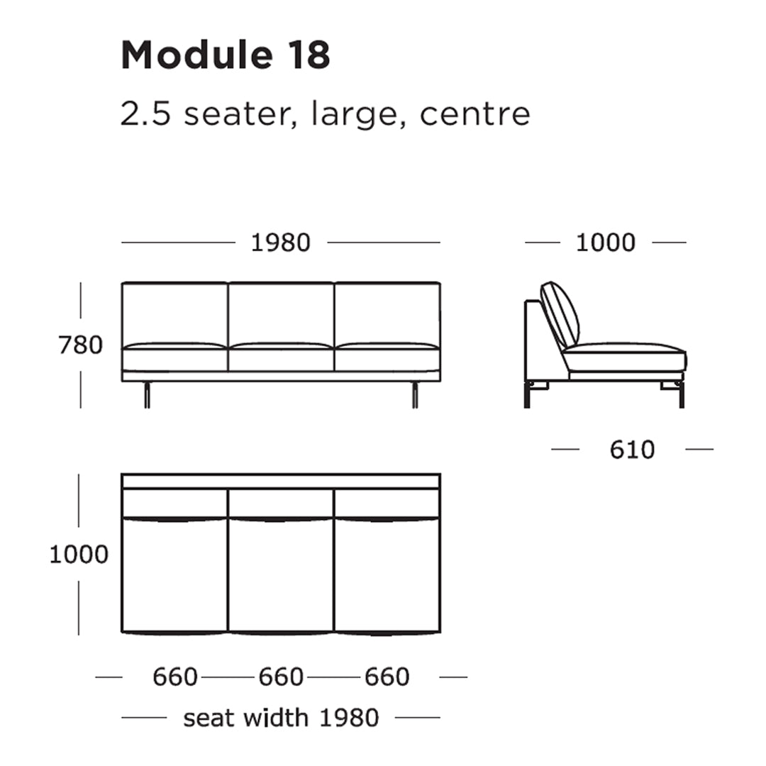 Modular Sofa Edge V1 - Customizable Sectional Couch with 17 to 24 Modules for Living Room, Lounge & Office Spaces