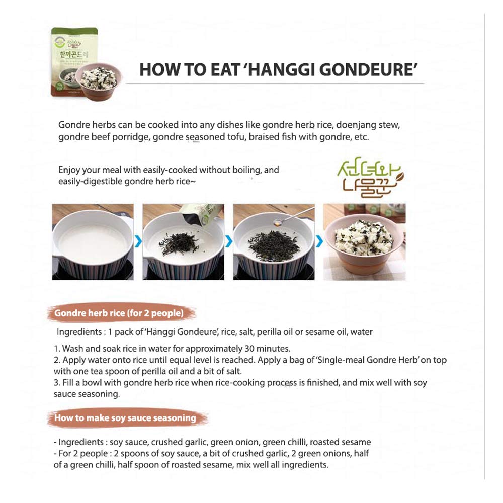 Premium Pyeongchang Hanggi Gondre Namul - Authentic Korean Dried Vegetable Topping for Bibimbap & Rice Dishes | Rich Flavor Seasoning for Home Cooking | Perfect for Meal Prep, Korean Food Recipes & Healthy Eating