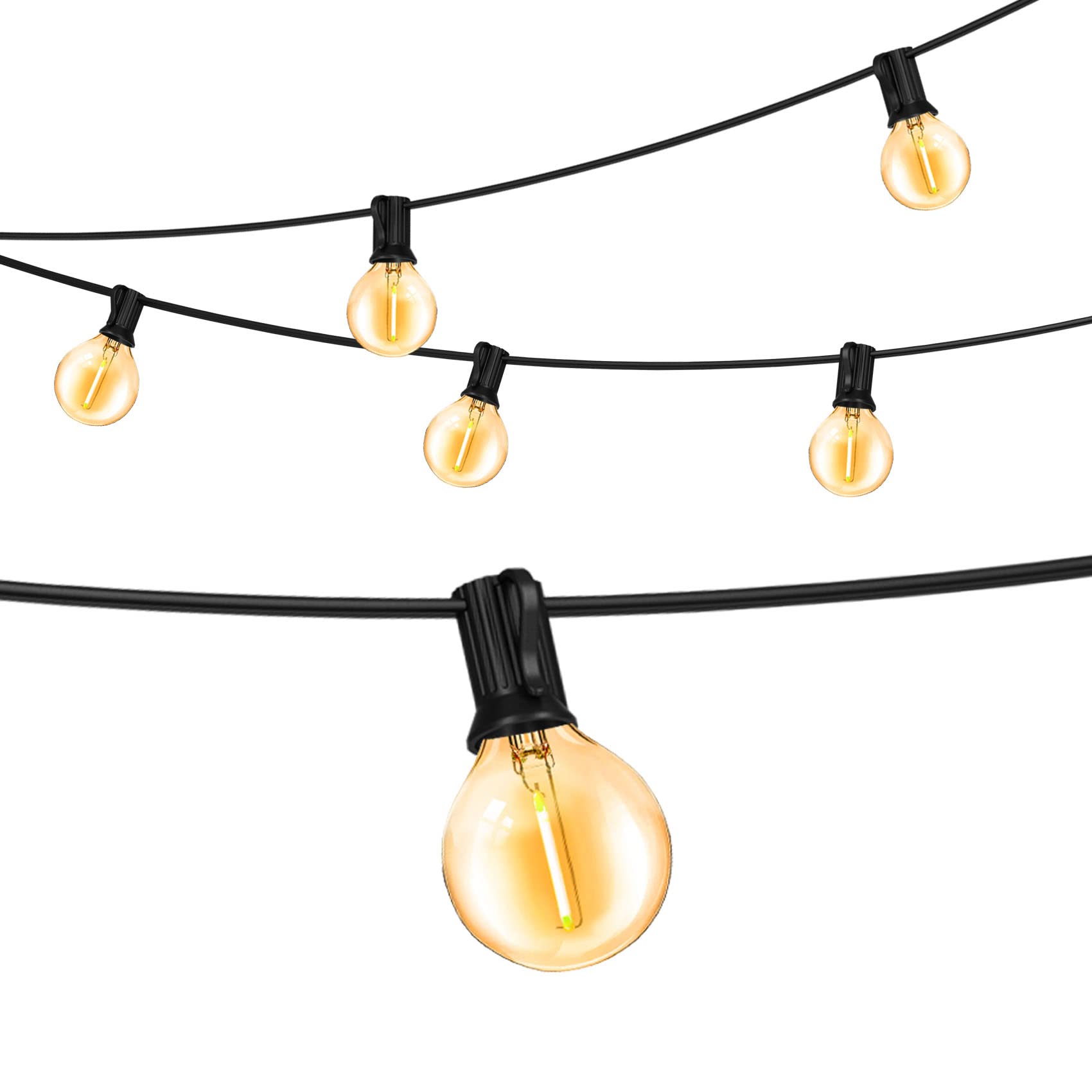 DAMAING 300FT Outdoor String Lights - 150+4 Shatterproof G40 LED Bulbs, Waterproof & Dimmable Connectable Patio Lights for Backyard, Gazebo, Bistro, Wedding & Party Decor (2-Pack x 150FT) - Perfect for Creating Cozy Ambiance in Gardens, Restaurants and Outdoor Events
