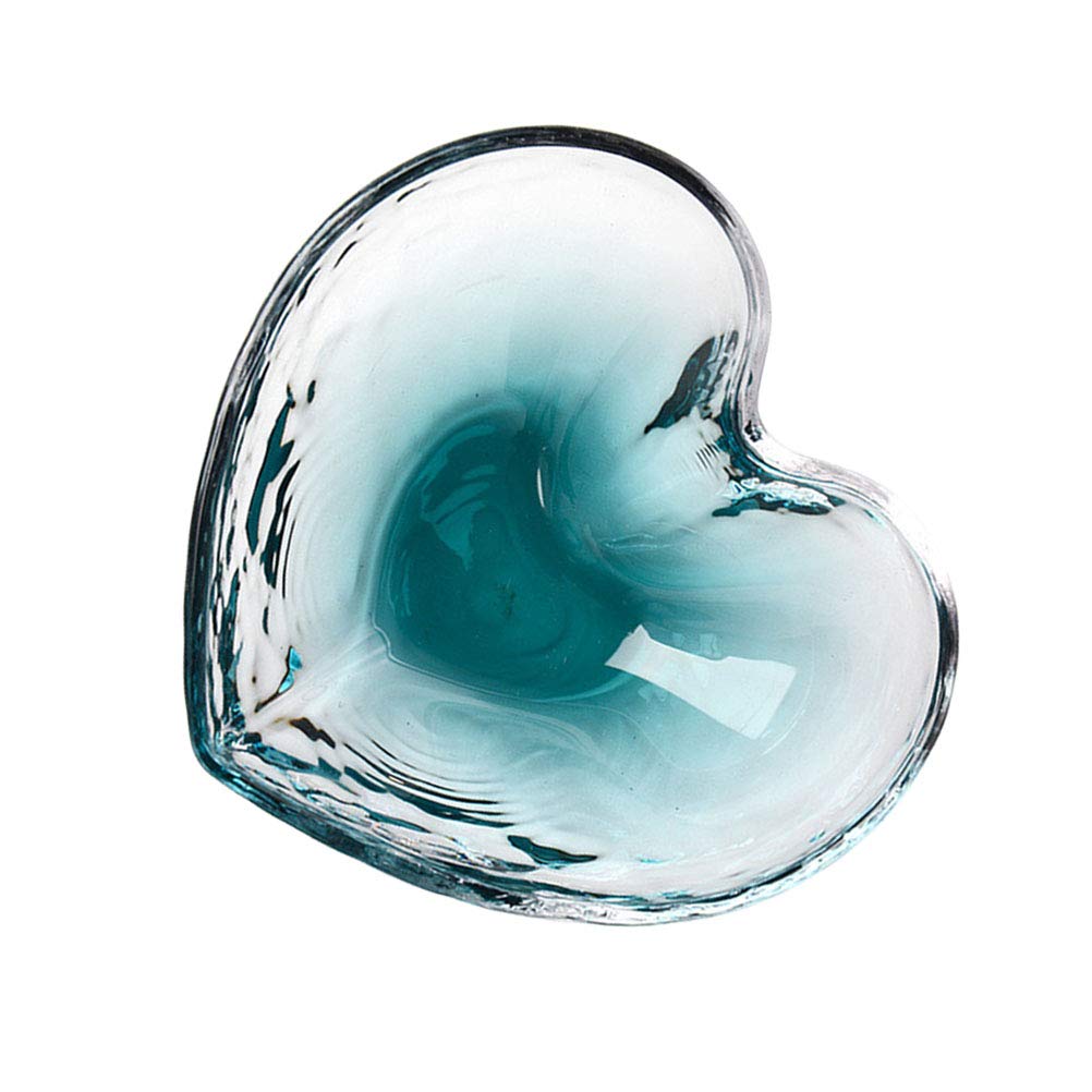 DOITOOL Glass Heart Salad Bowl - Elegant Crystal Fruit Bowl for Serving Desserts, Snacks & Salads | Perfect for Lunch, Parties & Home Dining