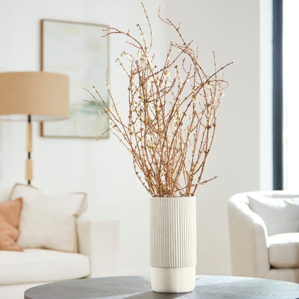 Cyan Design 11199 Large White Harmonica Vase - Elegant Home Decor for Living Room, Dining Table & Wedding Centerpieces