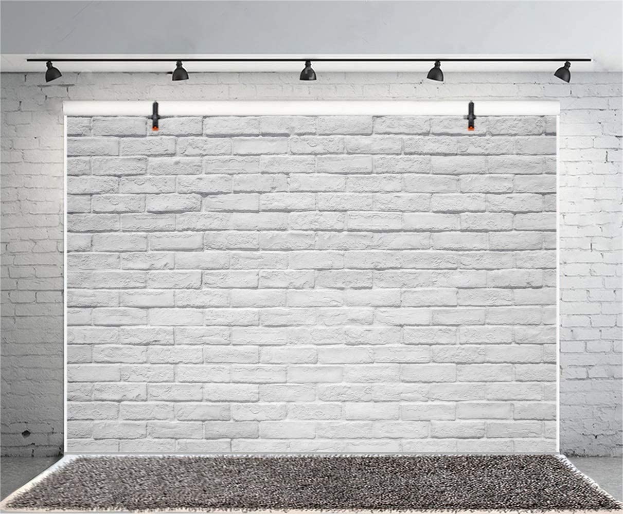 Laeacco 10x6.5ft White-Washed Rustic Brick Wall Vinyl Photography Backdrop for Portraits, Product Shoots & Studio Decor | Perfect for Children, Adults, Pets, Clothing Photos & Party Backgrounds