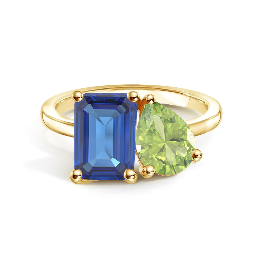 Toi et Moi Personalized Sapphire Birthstone Ring | Custom Anniversary Jewelry Gift for Her | Perfect for Weddings, Engagements & Romantic Occasions