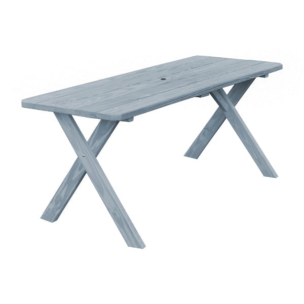 Pressure Treated Pine Crossleg Table - Durable Outdoor Patio Dining Furniture for Garden, Deck & Backyard - Weather Resistant & Long-Lasting
