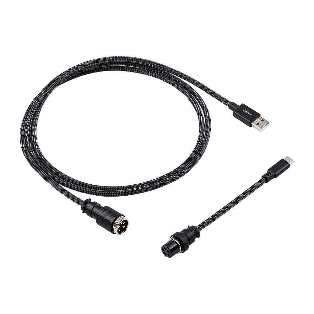 CableMod Pro Straight Keyboard Cable - Carbon Grey USB A to USB Type C (5.9ft/150cm) - Premium Braided USB Cable for Mechanical Keyboards, Gaming Setup & Office Workstations