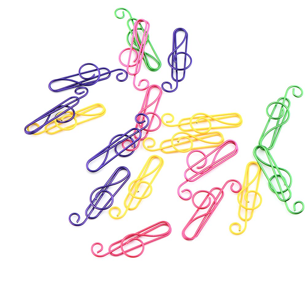 100 Pieces Music Note Paper Clips - Cute Musical Note Shaped Clips for Office, School, Desk Organization - Perfect for Bookmarking, Crafting & Gift Wrapping (Black & Silver)