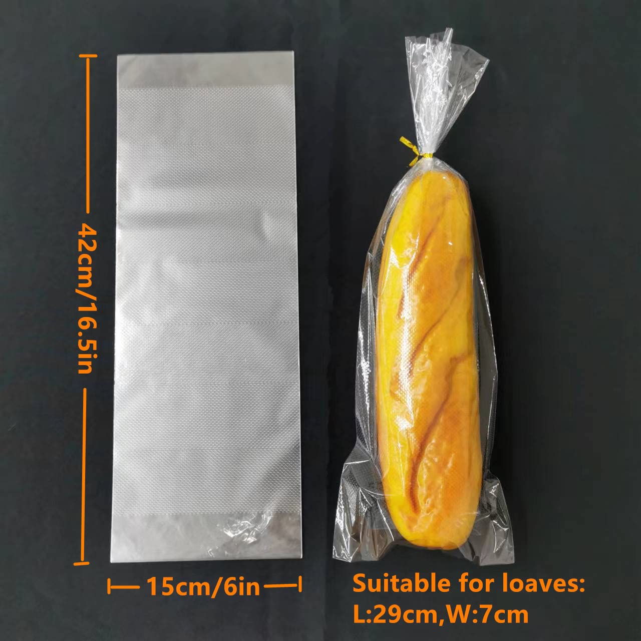 100 Pack Vented Micro-Perforated Bread Bags with Ties - 6