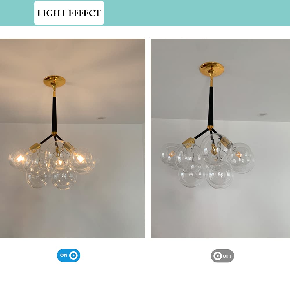 Modern Glass Globe Chandelier - Bubble Ball Pendant Light Fixture with 3 Lights for Bedroom, Living Room, Dining Room & Entrance | Elegant Ceiling Lighting for Home Decor