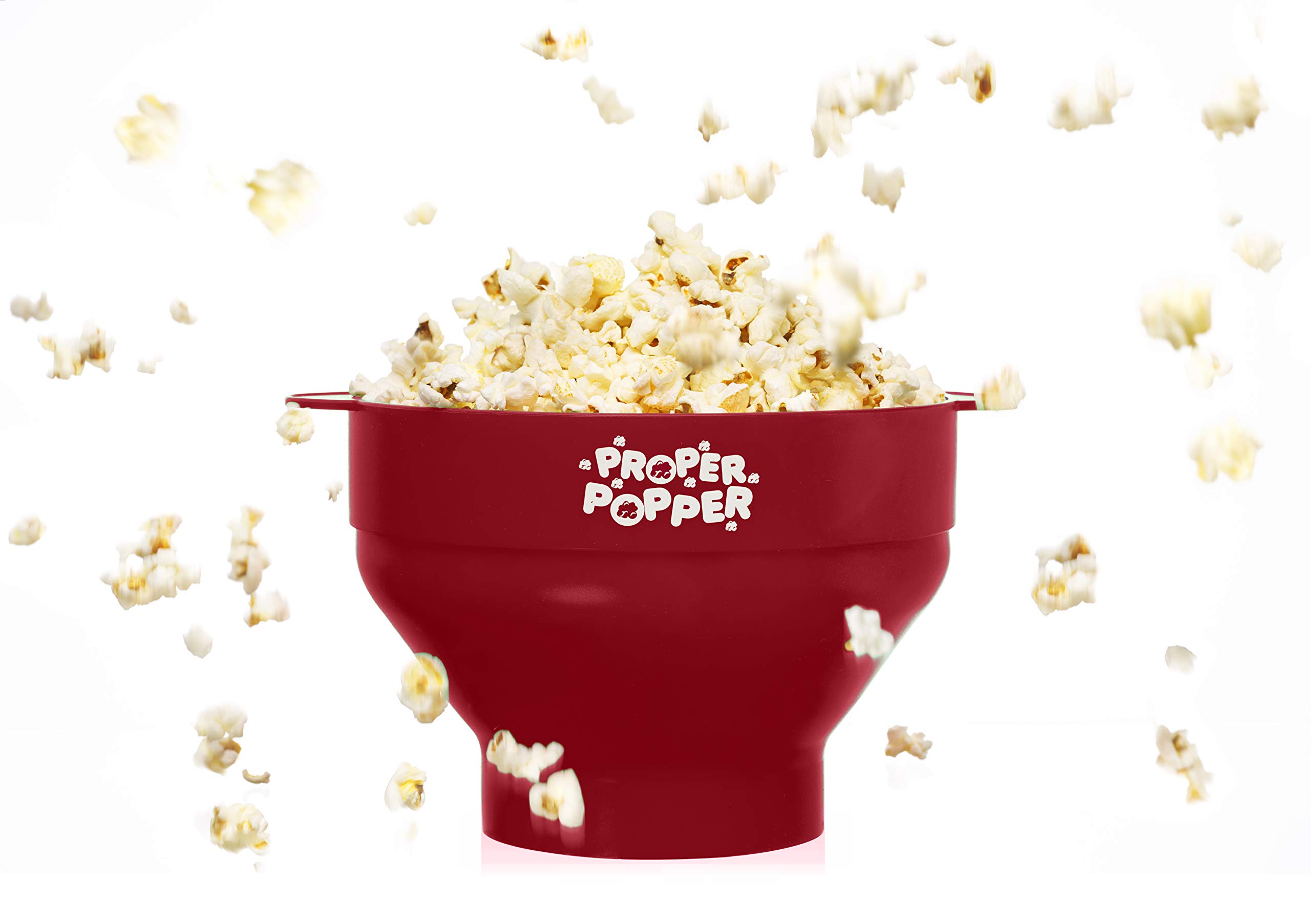 Original Silicone Microwave Popcorn Popper - BPA Free, Collapsible & Dishwasher Safe Popcorn Maker Bowl (Ruby Red) for Movie Nights, Snack Time & Healthy Family Snacking