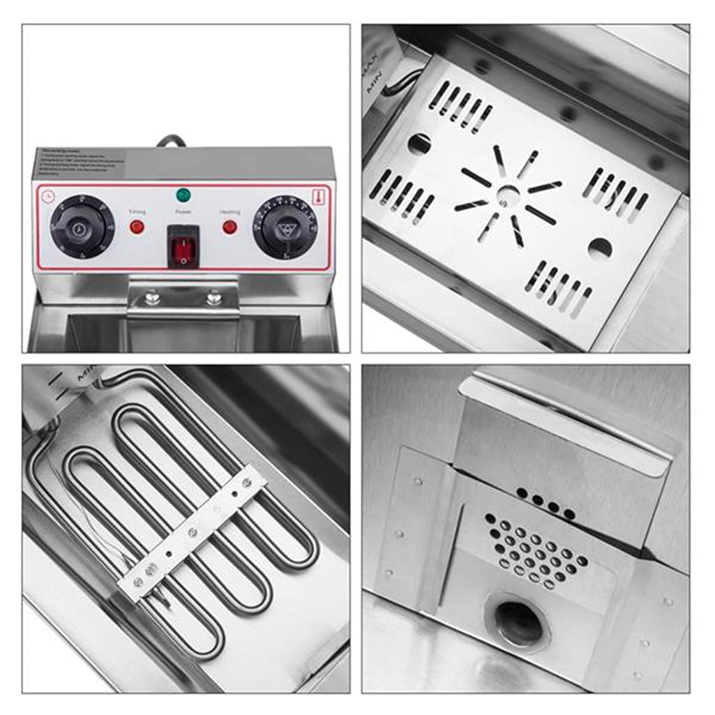 Commercial Stainless Steel Double Tank Electric Deep Fryer - 3400W 110V US Plug, 24.9QT/23.6L Capacity with 2 Baskets - Perfect for Restaurants, Food Trucks & Home Kitchens to Fry French Fries, Onion Rings, Chicken Wings & More