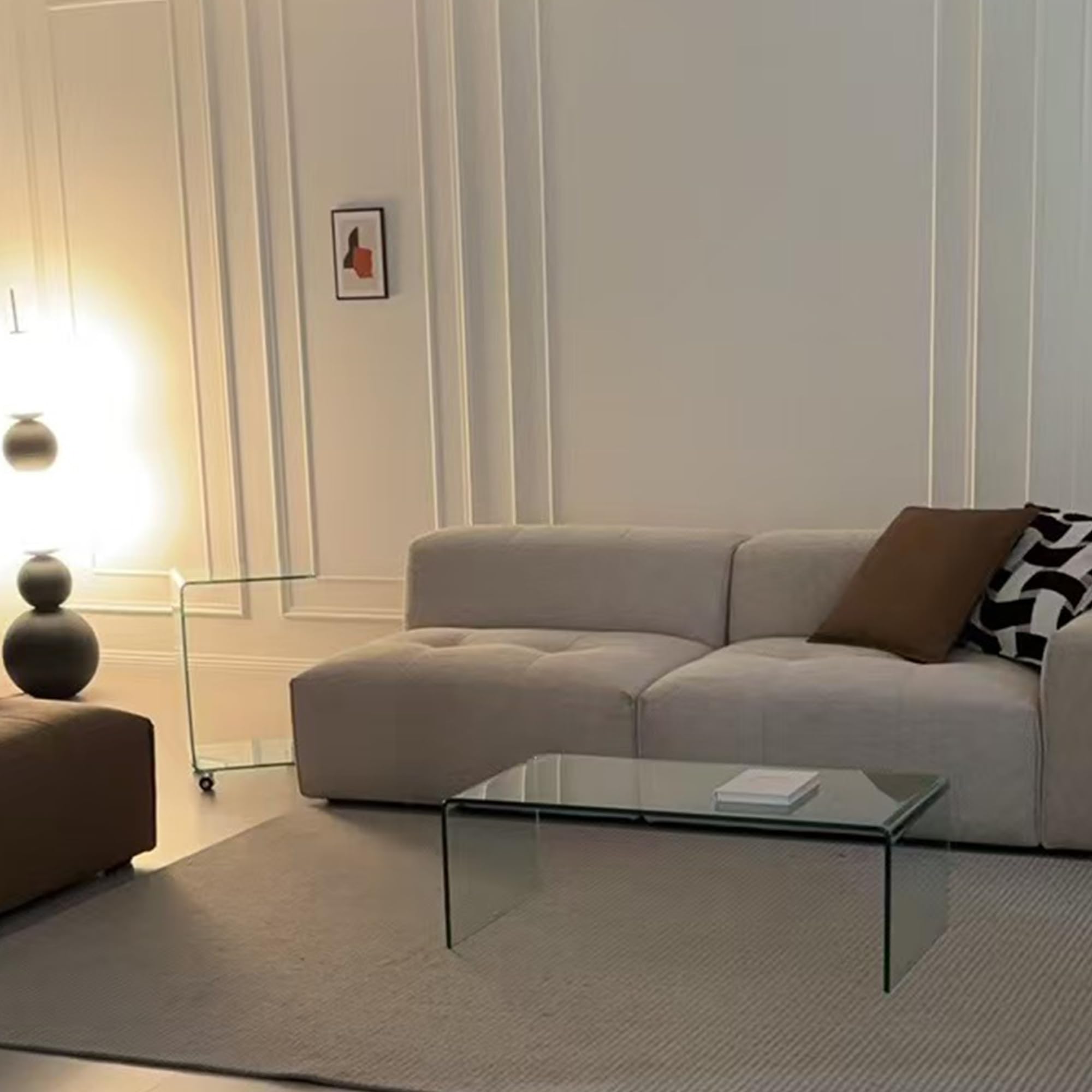 Modern Clear Tempered Glass Coffee Table 39.4