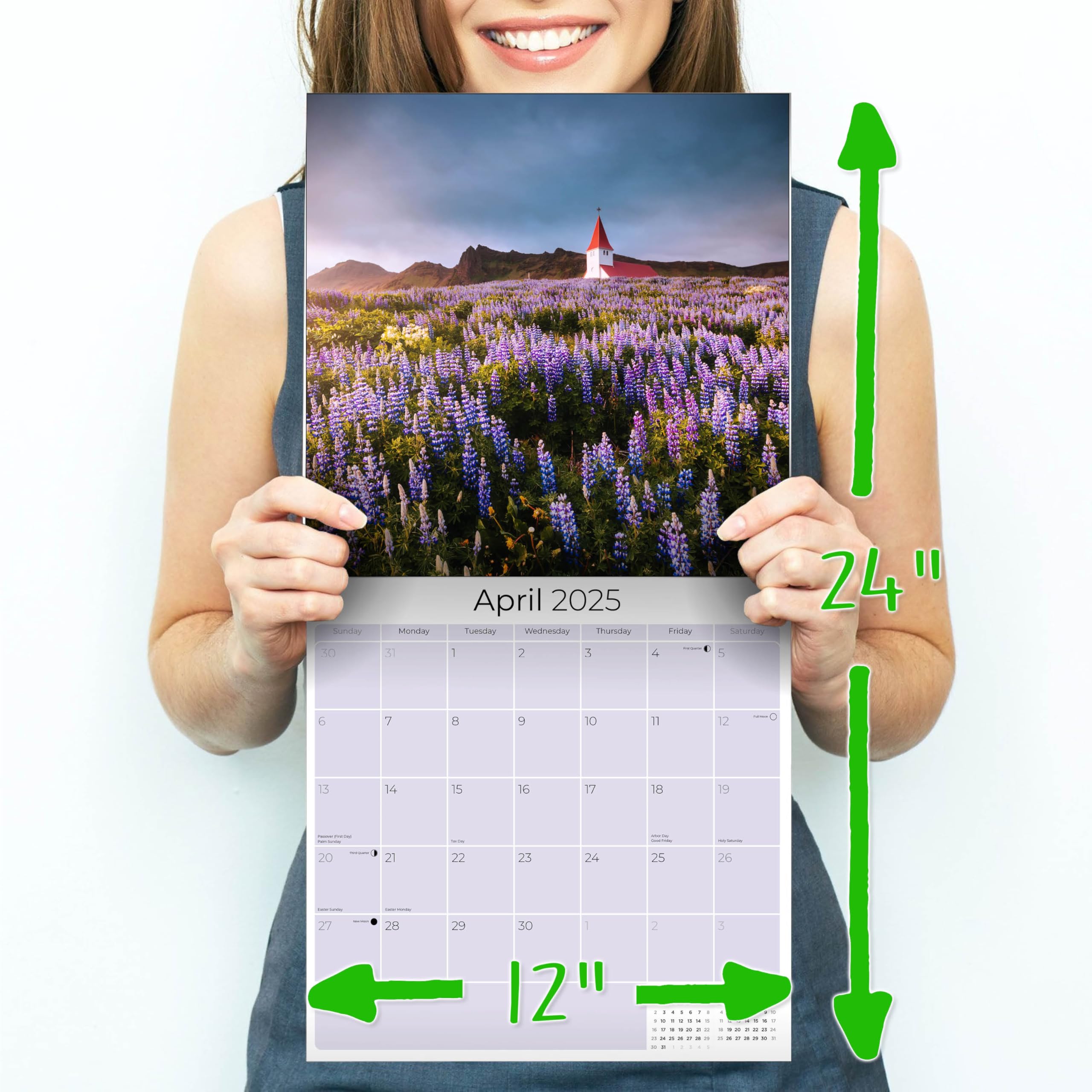 2024-2025 Monthly Wall Calendar with Seasons - 12