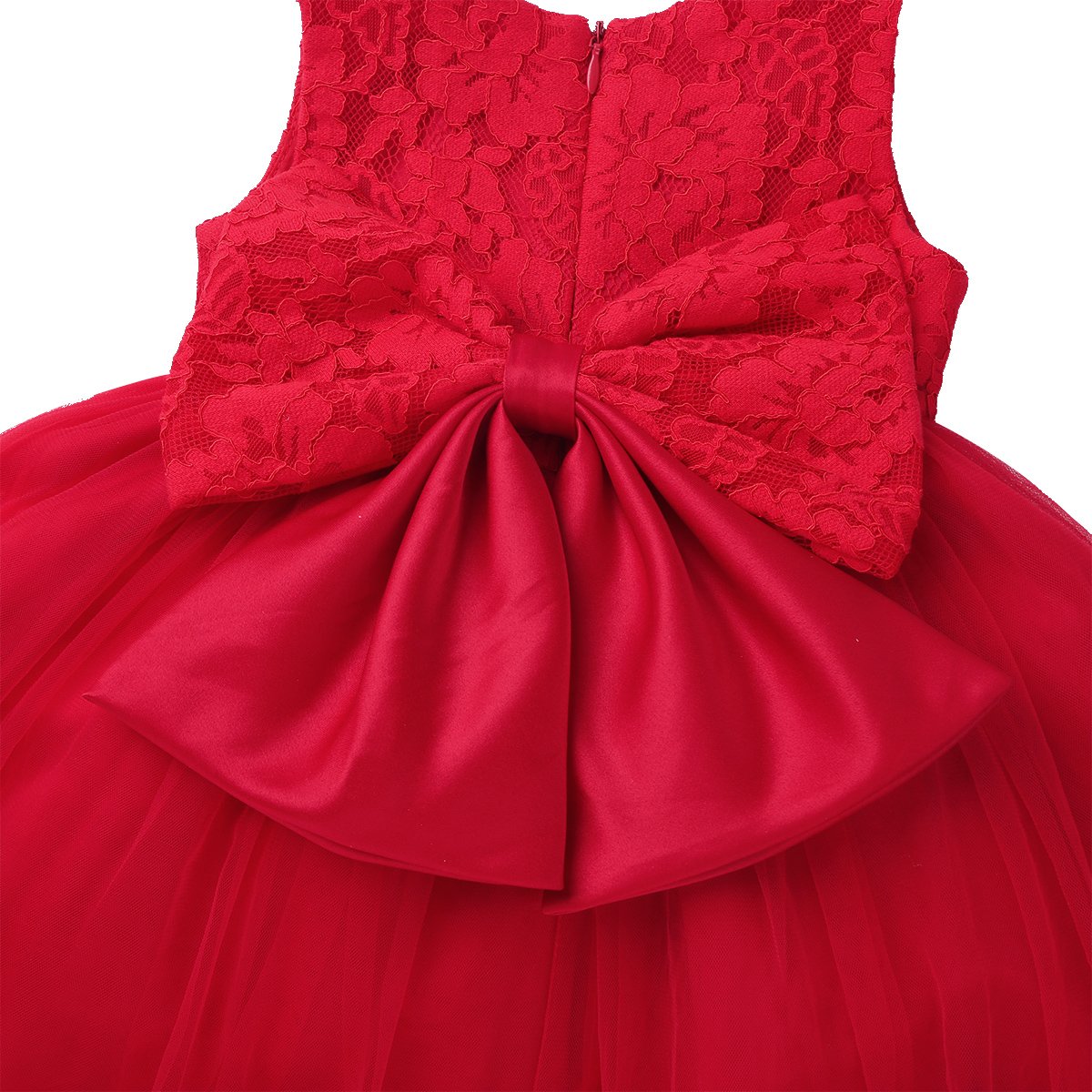 Moily Baby Girls Floral Lace Bowknot Back Princess Flower Dress - Elegant Wedding Birthday Party Fancy Gown for Special Occasions, Photo Shoots & Formal Events