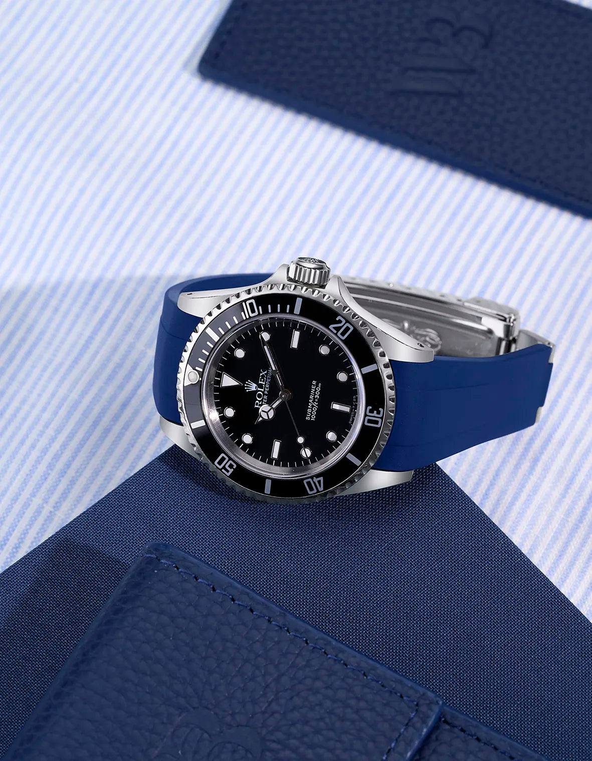 High-Quality FKM Rubber Watch Band with Original Clasp - Compatible with Rolex Submariner 16610 & 14060 Models | Durable, Waterproof Replacement Strap for Diving, Swimming & Outdoor Activities
