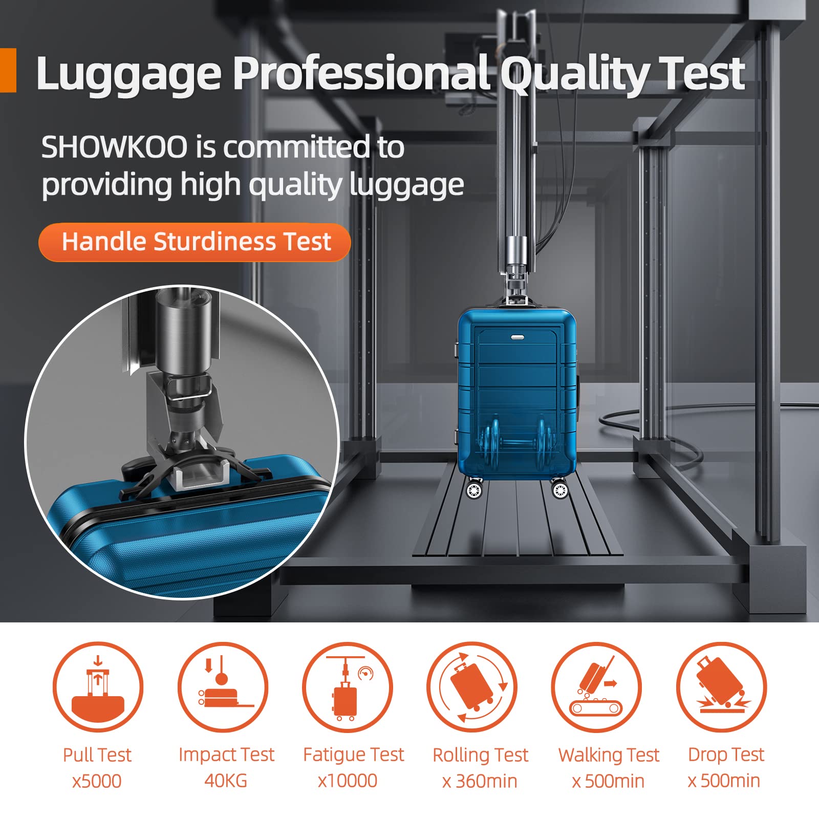 SHOWKOO Expandable 3-Piece Luggage Set - Durable PC+ABS Suitcases with Double Spinner Wheels & TSA Lock, Sea Blue - Perfect for Travel, Vacations & Business Trips