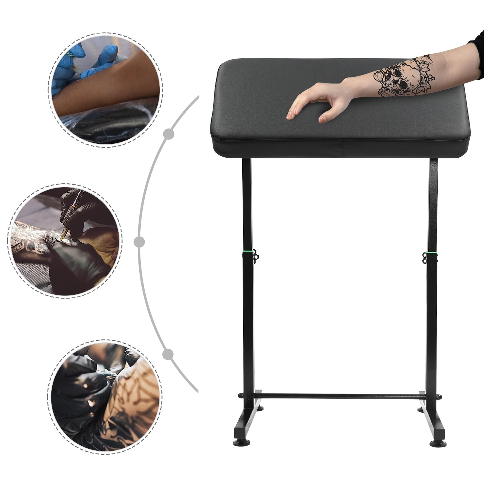 Adjustable Height Tattoo Armrest Stand with Soft Pad - Portable Tattoo Hand Holder & Legrest Bracket for Professional Tattoo Studio Equipment | Perfect for Tattoo Artists, Home Studios & Mobile Tattoo Services (Style 2)
