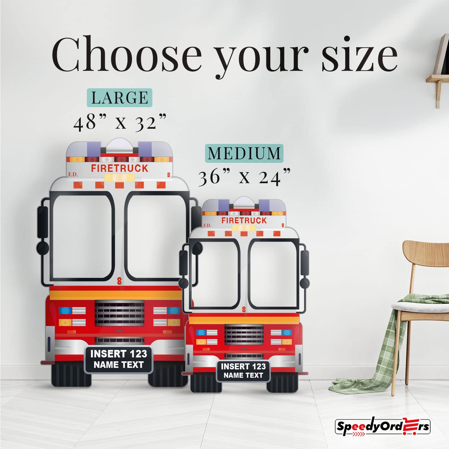 Custom Fire Truck Photo Booth Frame - Personalized Firefighter Party Prop - Fireman Theme Photo Booth Decor (Paper) - Perfect for Firefighter Birthday Parties, Fire Station Events & Themed Celebrations