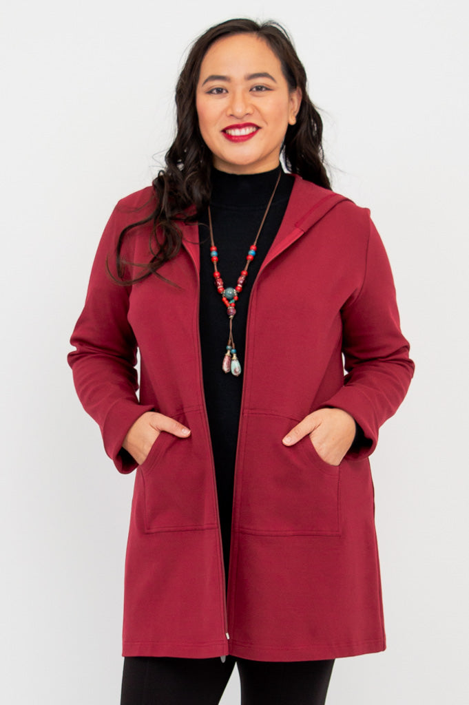 Premium Burgundy Cotton Cortes Jacket for Men & Women - Stylish & Comfortable Outerwear for Fall, Winter & Outdoor Adventures