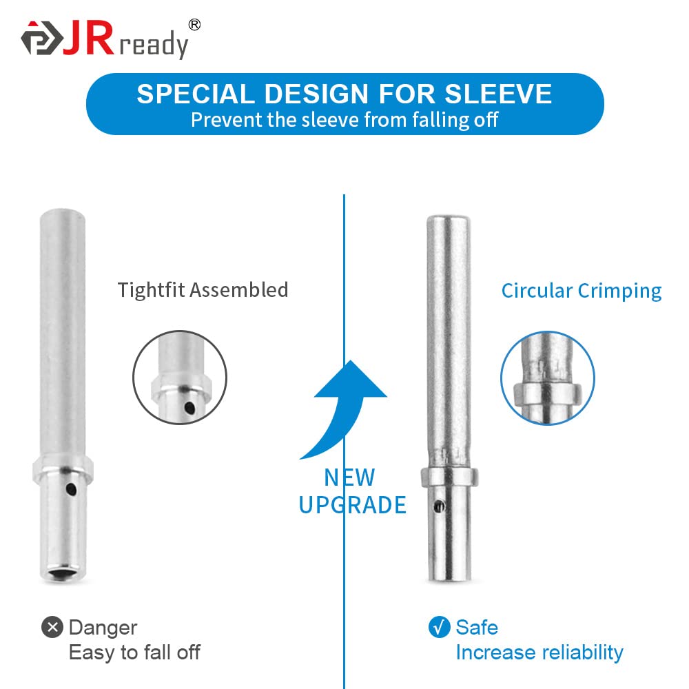 JRready 120 Pairs Deutsch Connector Pins and Sockets - Size 20 AWG DTM Connector Terminals (ST6282 Male Pins 0460-202-20141 & Female Pins 0462-201-20141) for 20-22AWG Wires - Ideal for Automotive, Marine, and Industrial Electrical Wiring Applications