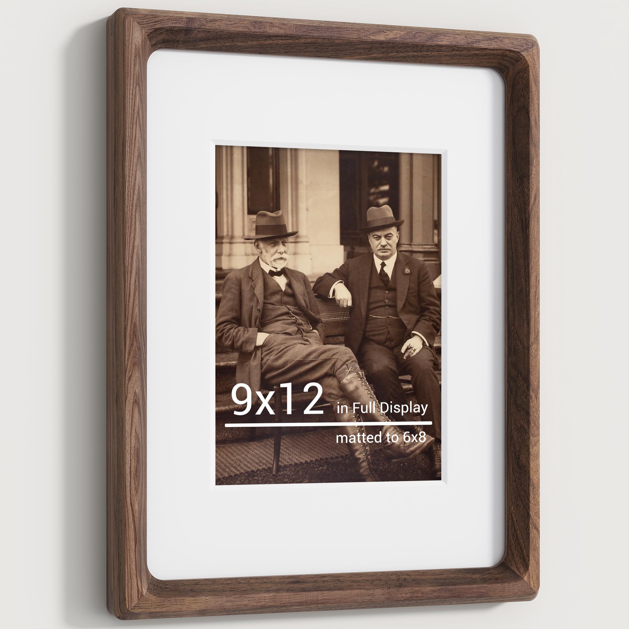 9x12 Walnut Picture Frame - Handcrafted Wood for Graduation & Wedding Photos