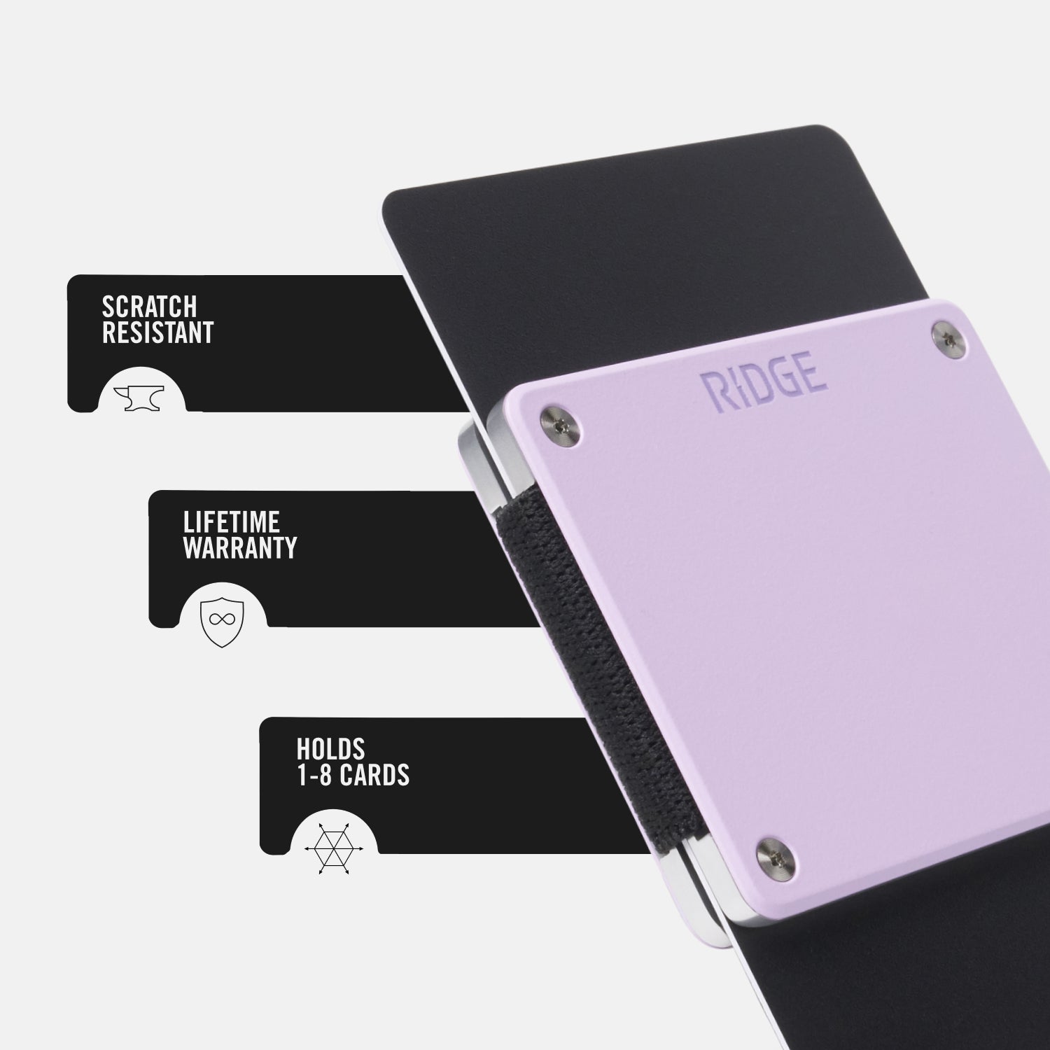 Ridge Lite Wallet - Slim Minimalist RFID Blocking Front Pocket Wallet for Men - Perfect for Travel, Gym & Everyday Carry (Lavender)
