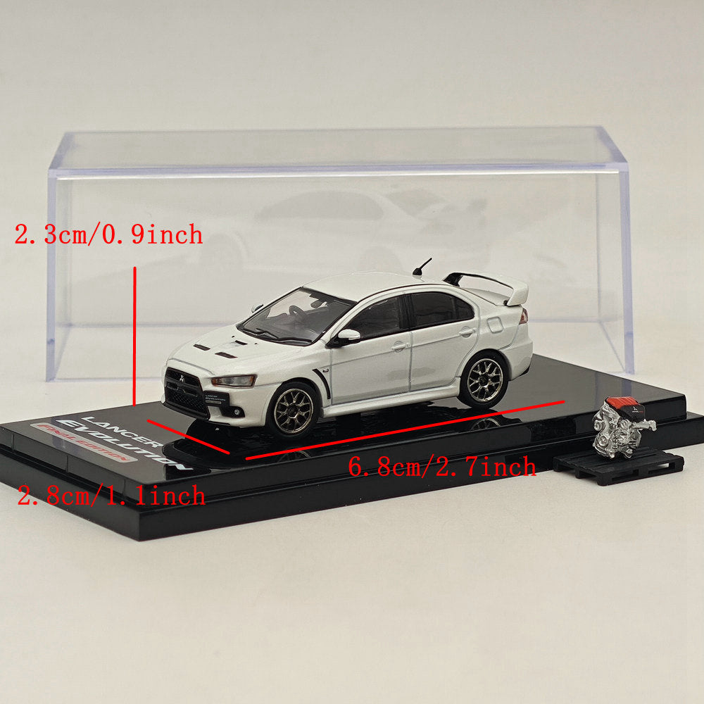 1/64 Mitsubishi Lancer Evolution X Final Edition Diecast Model Car - White HJ642053AWP - Collectible Scale Replica for Display & Racing Enthusiasts