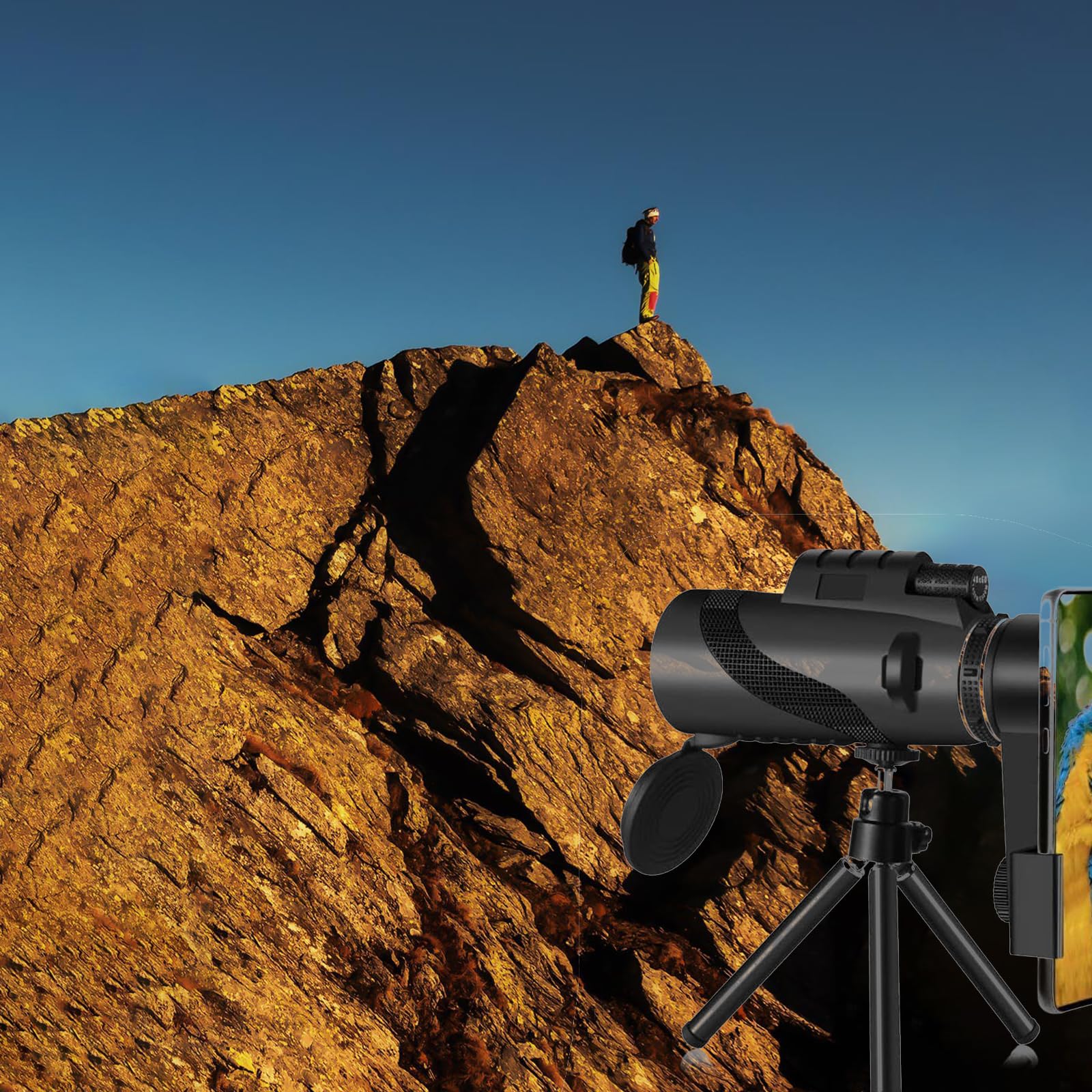 12x50 High Power Monocular Telescope for Adults - Compact & Lightweight with Smartphone Adapter & Tripod - Perfect for Bird Watching, Camping, Hiking, Travel & Outdoor Adventures