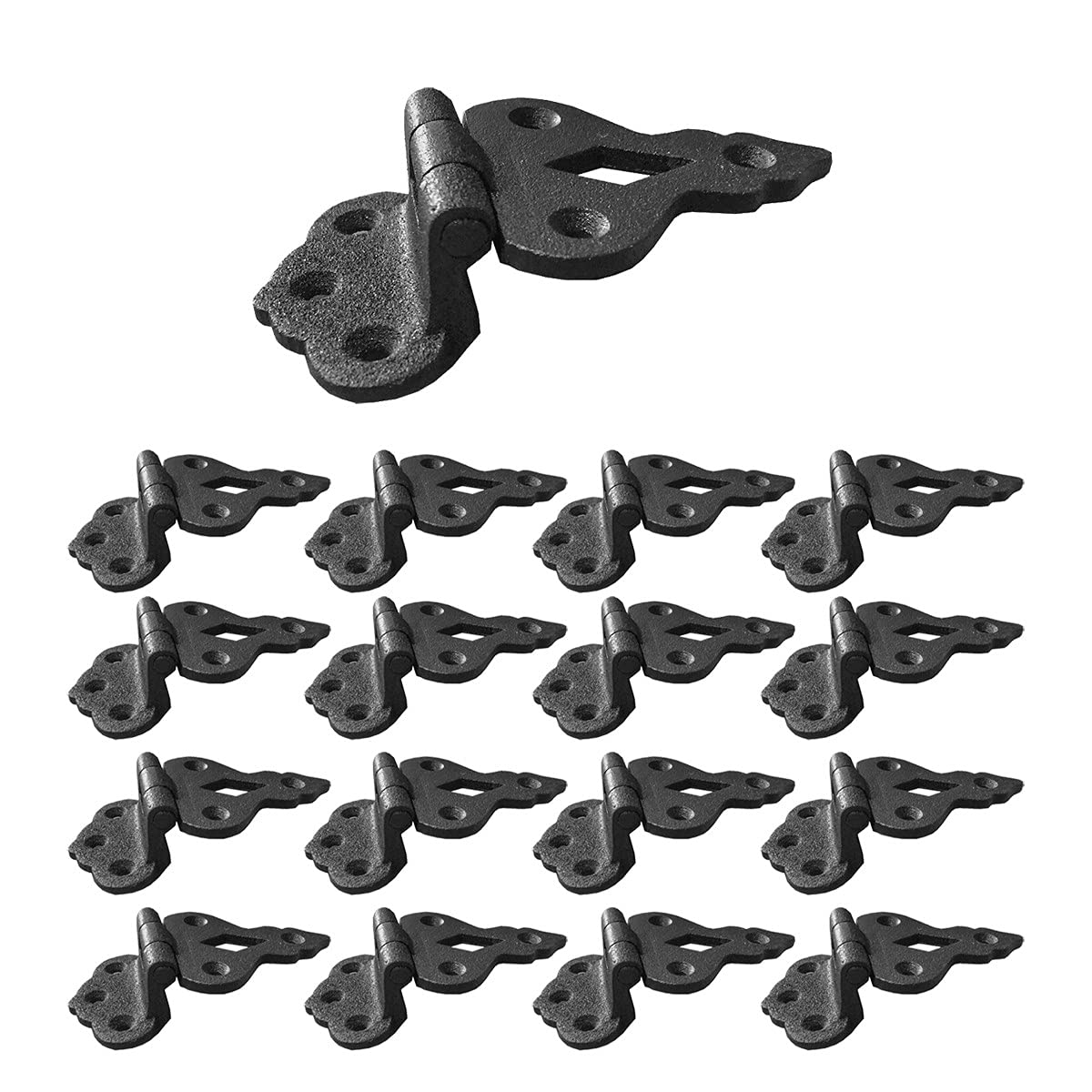 Renovators Supply Hoosier Cabinet Hinges - Heavy Duty Wrought Iron Offset Kitchen Cabinet Hinges - Antique Style Cupboard Hinges for Home Improvement & Restoration - Pack of 16 - Perfect for Vintage Cabinets, Pantry Doors & DIY Furniture Projects