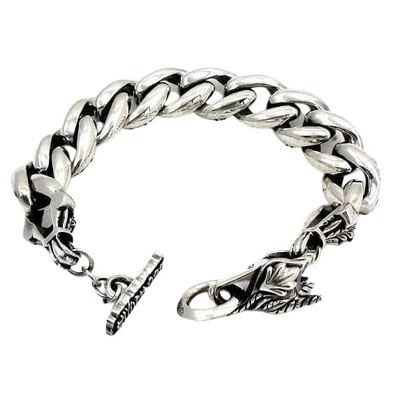 Griffin Dragon Sterling Silver Biker Bracelet for Men - Gothic Jewelry for Motorcycle Riders & Rock Fashion Enthusiasts