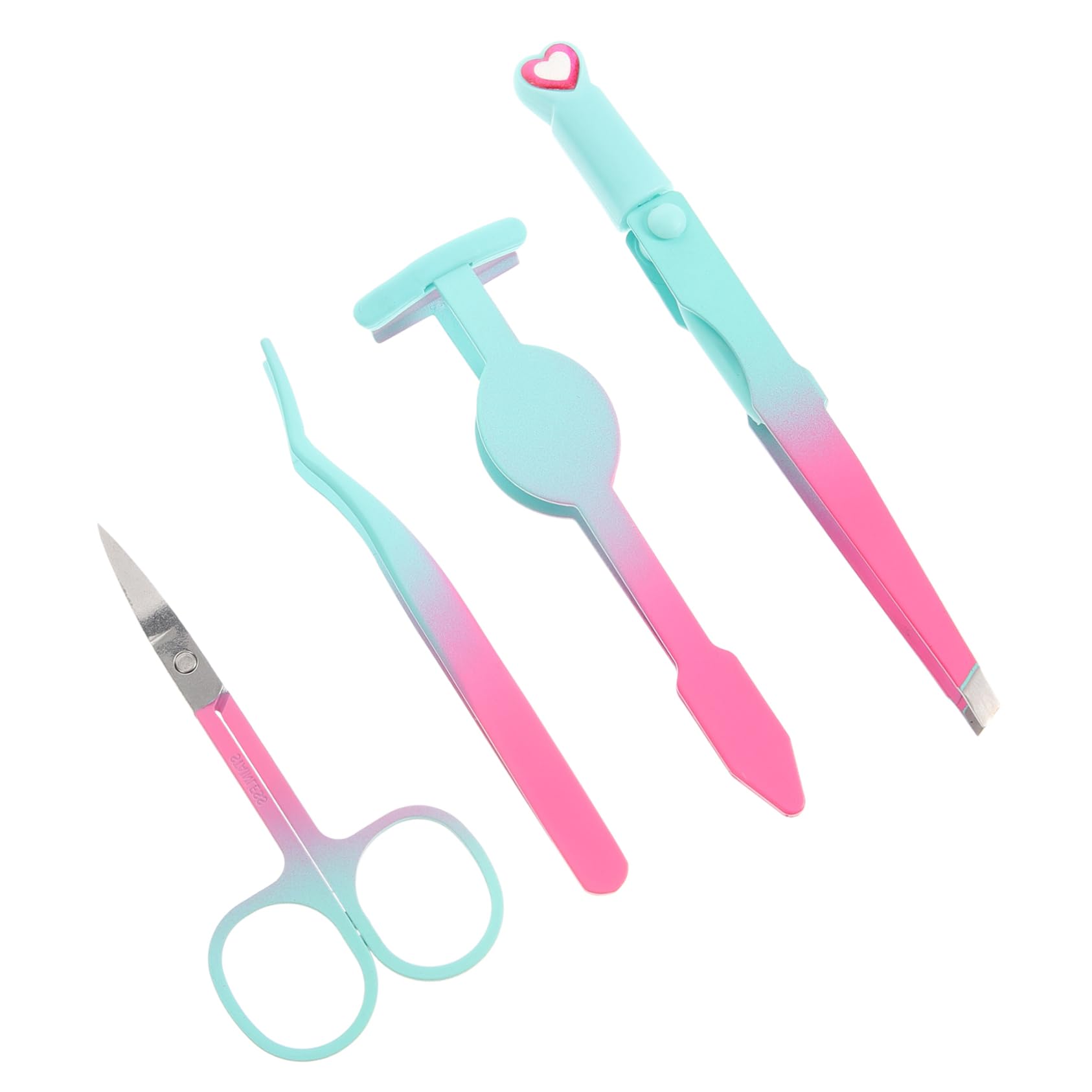 Premium False Eyelash & Brow Tweezers Set - Professional Fiber Grip Lash Extension Tools, Precision Facial Hair Removal Tweezers for Women - Perfect for Salon, Home Use & Travel Beauty Kit