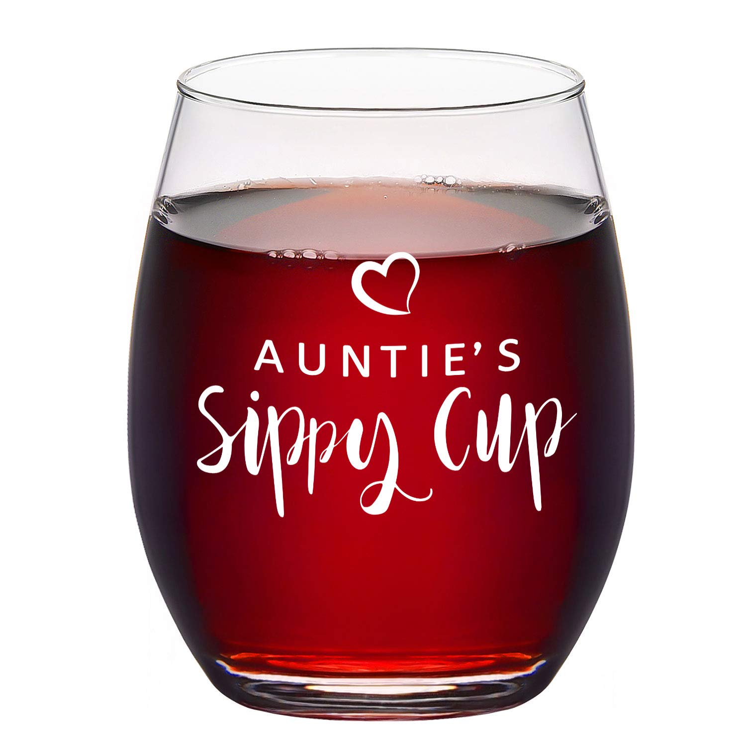 15Oz Stemless Aunt Wine Glass - Funny Gift for Aunts, Sisters & Moms on Mother's Day, Birthday - Perfect for Wine Nights, Family Gatherings & Special Occasions