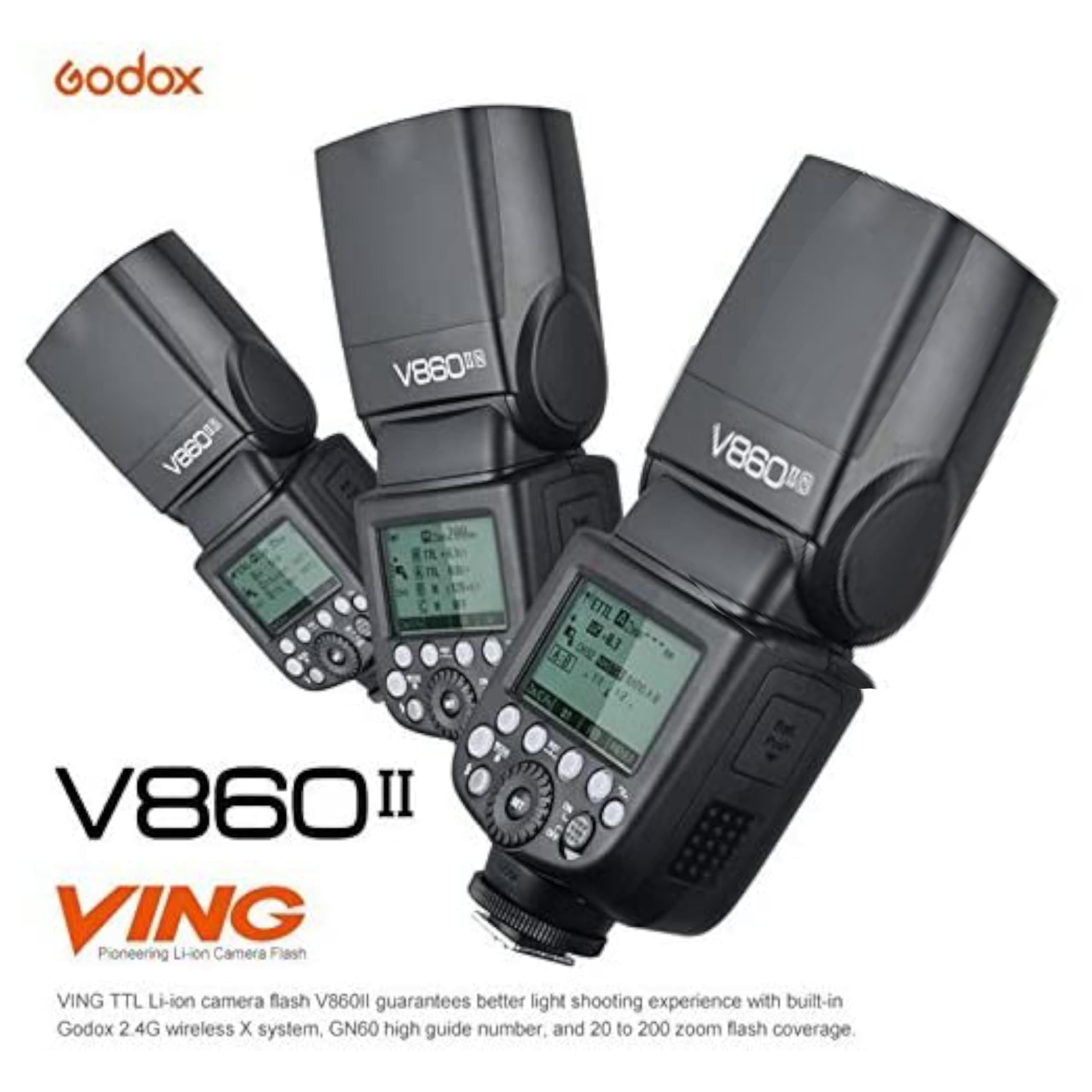 Godox Ving V860II-C E-TTL Li-ion Camera Flash Speedlite for Canon 6D 50D 60D 1DX 580EX II 5D Mark II III - Professional Photography Lighting for Portraits, Weddings & Events