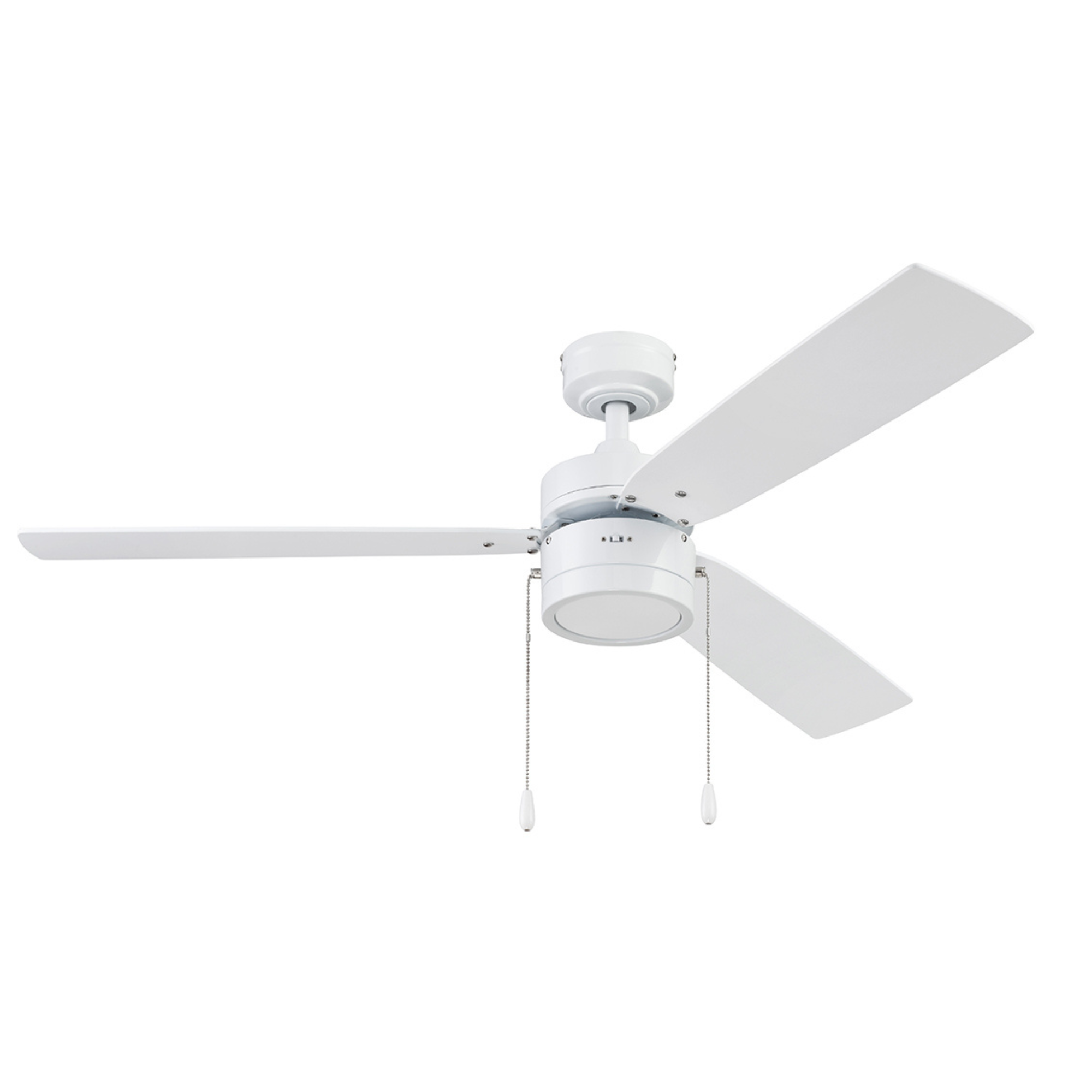 52 Inch Madrona White Ceiling Fan with Pull Chain - Energy Efficient Indoor Cooling for Living Room, Bedroom, and Office