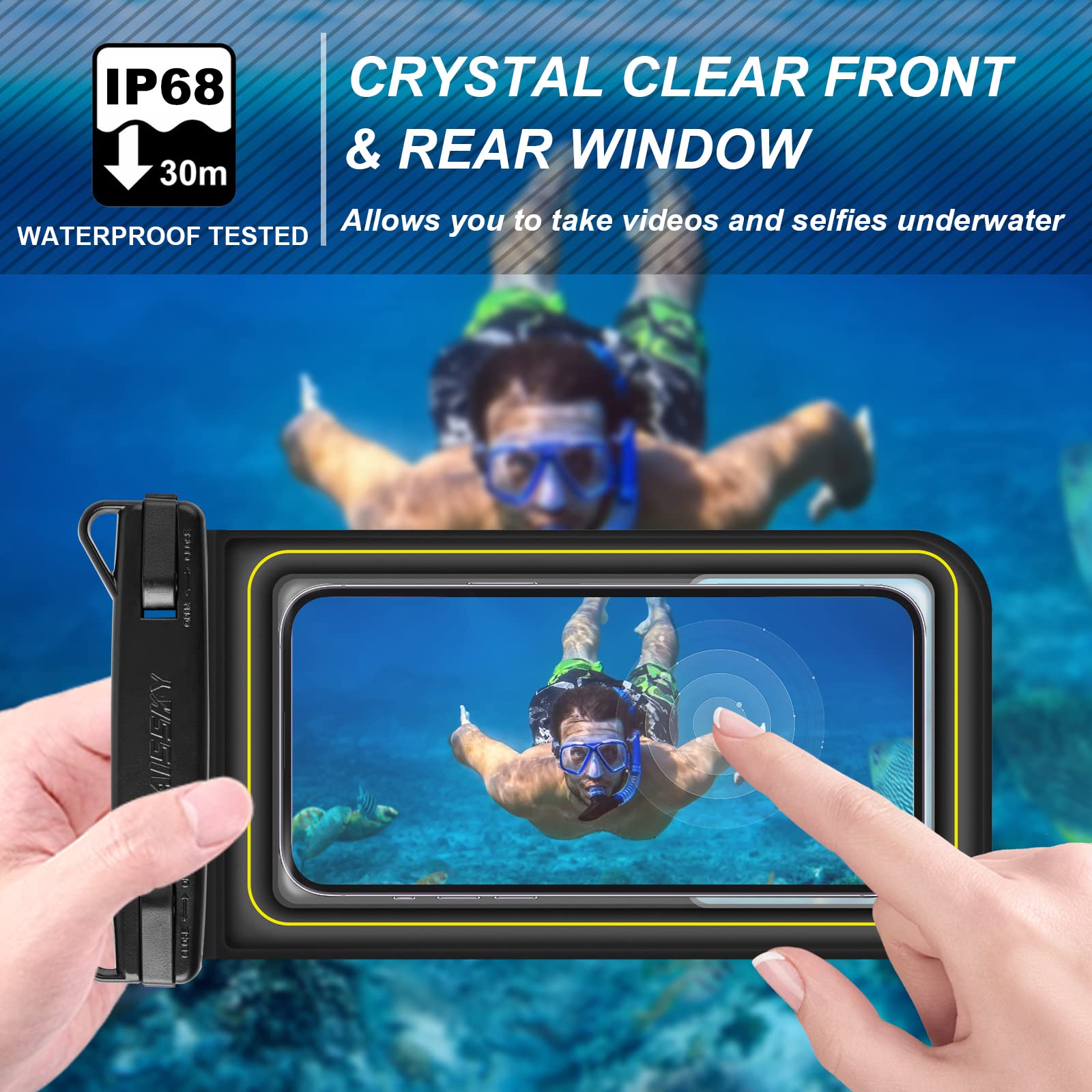 **MR.LUYU IPX8 Waterproof Phone Pouch - Floating Waterproof Case for iPhone 15 Pro Max/14/13/12/11, Samsung S24/S23/S22, Huawei & Xiaomi (Up to 6.7