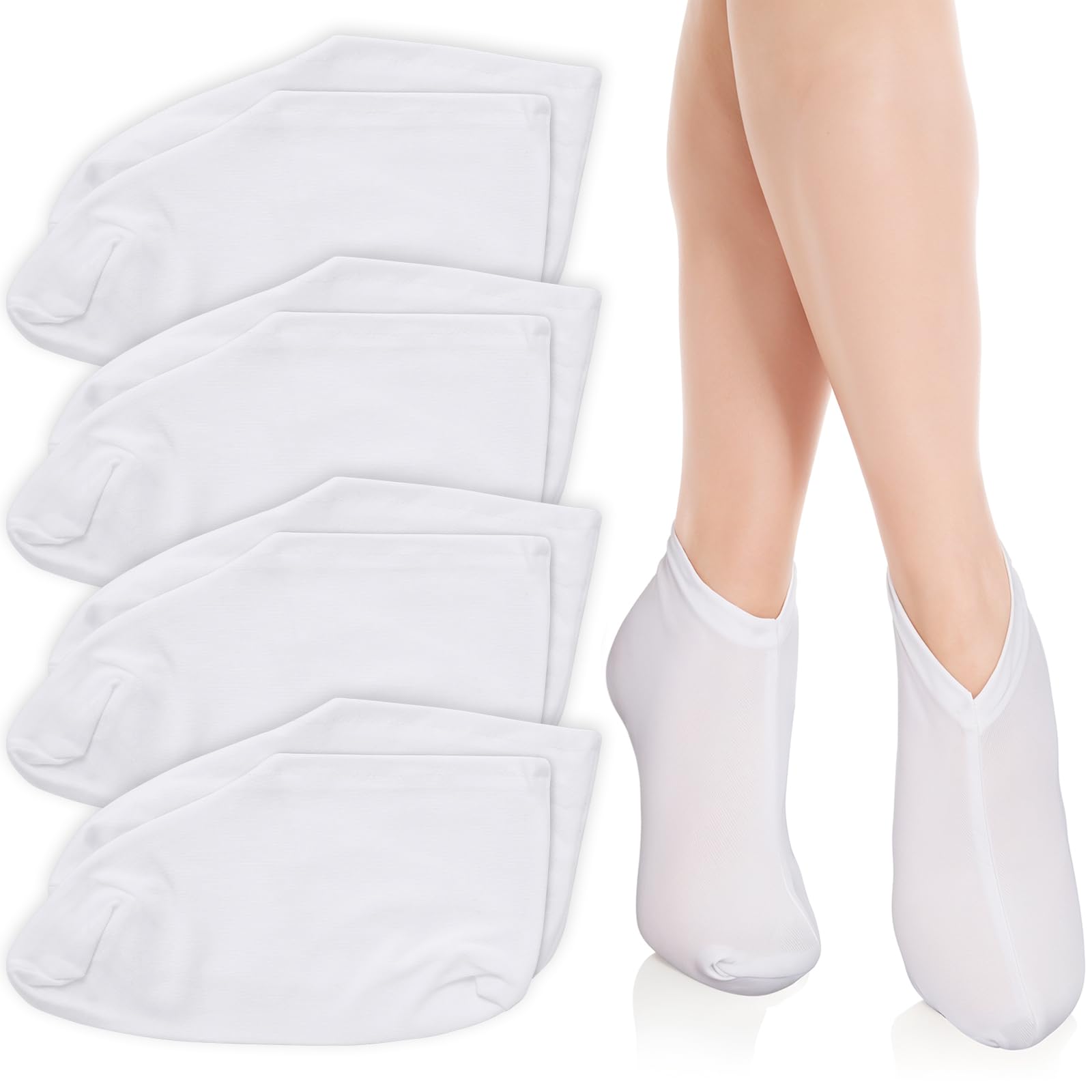 4 Pairs Moisturizing Cotton Socks for Dry Feet - Lightweight & Breathable Overnight Lotion Socks for Women & Men - Perfect for Sleeping, Spa, and Cracked Heel Care